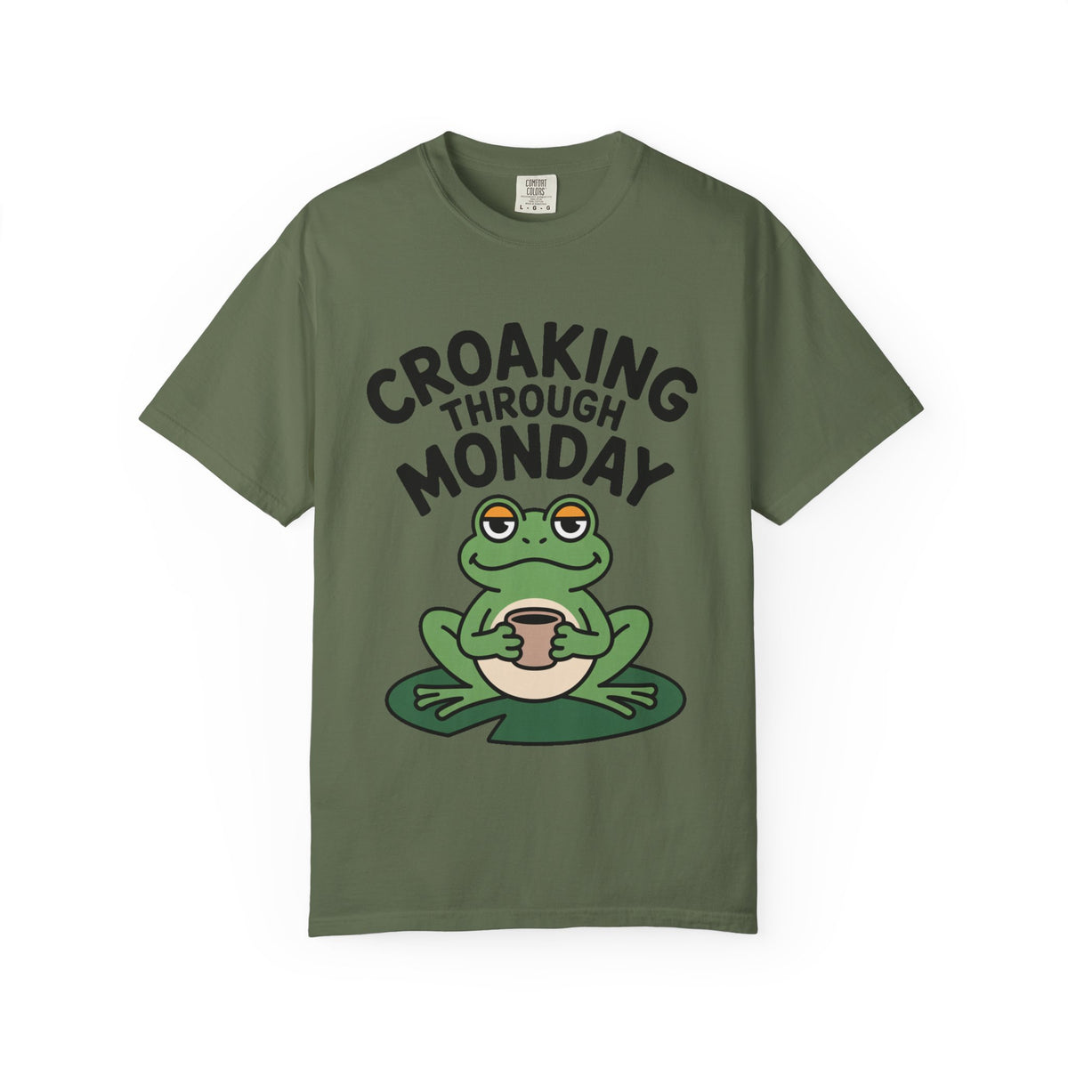 Croaking Through Monday Shirt, Funny Frog Coffee T-Shirt, Cute Frog Lover Gift, Monday Mood Tee, Sarcastic Frog Shirt