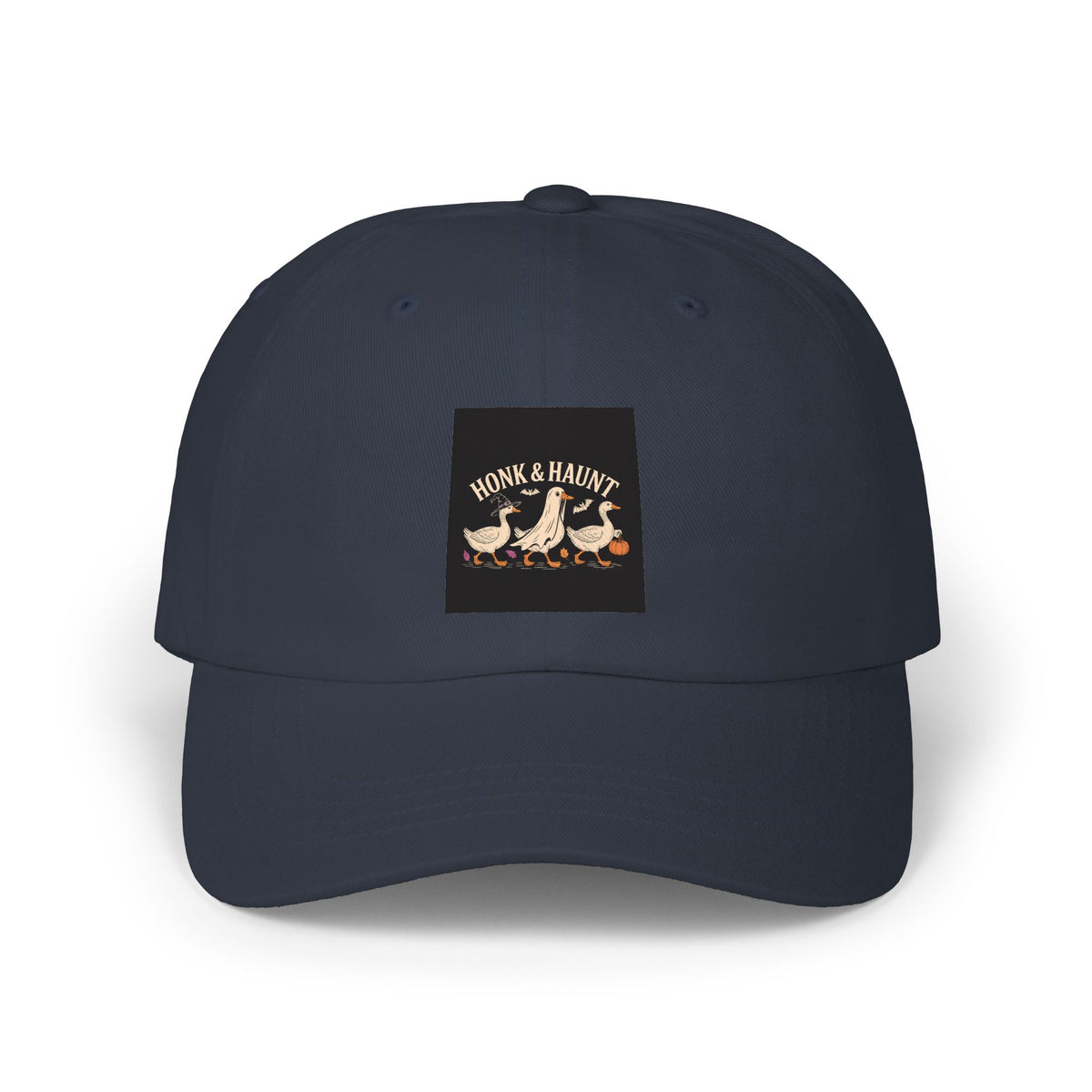 Honk & Haunt Geese Dad Cap, Funny Halloween Goose Hat, Vintage Spooky Season Embroidered Cap, Bird Lover Halloween Gift