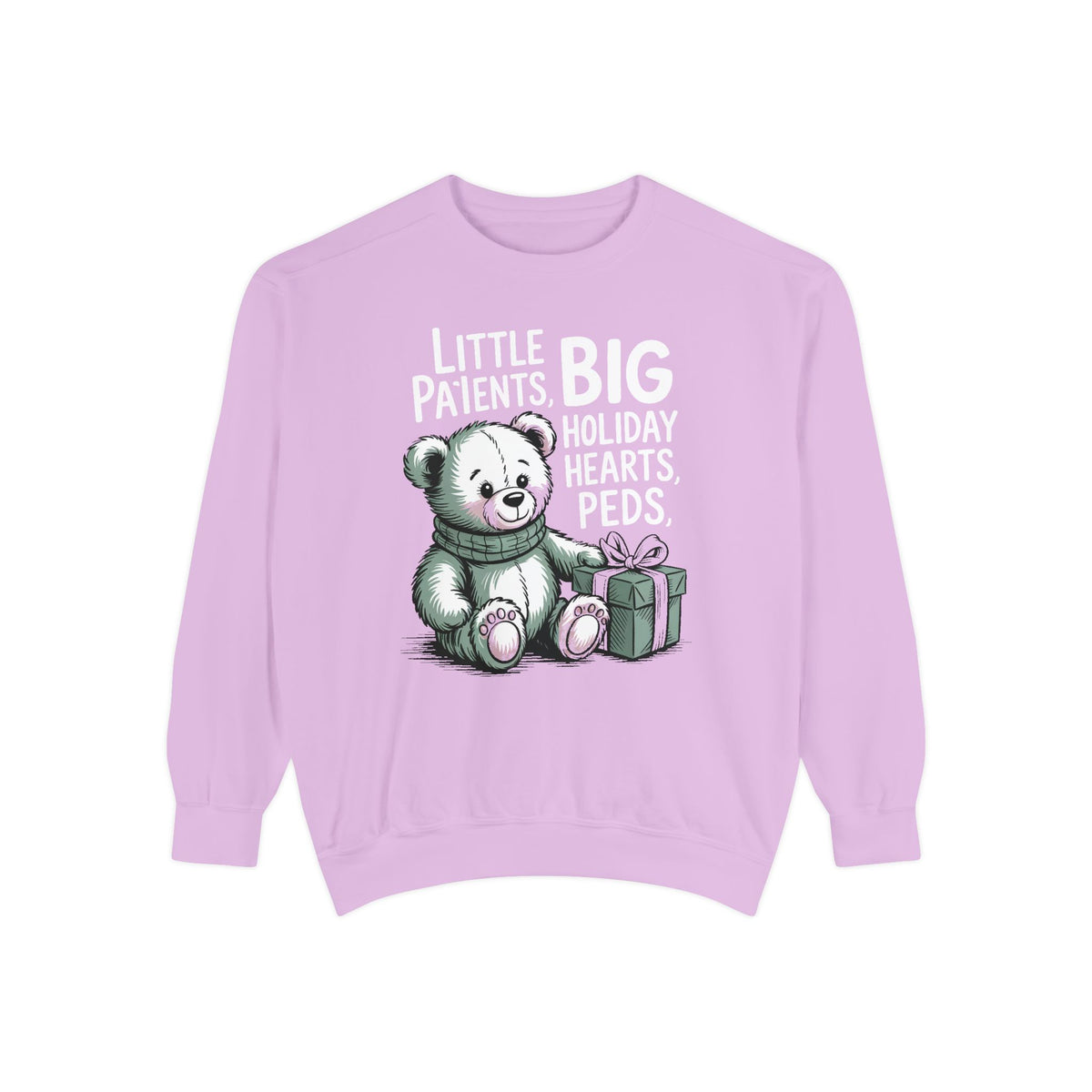 Peds Nurse Sweatshirt, Little Patients Big Holiday Hearts, Pediatric Nurse Christmas Crewneck, Christmas Gift For Peds Nurse, Nurse Crew Ho…
