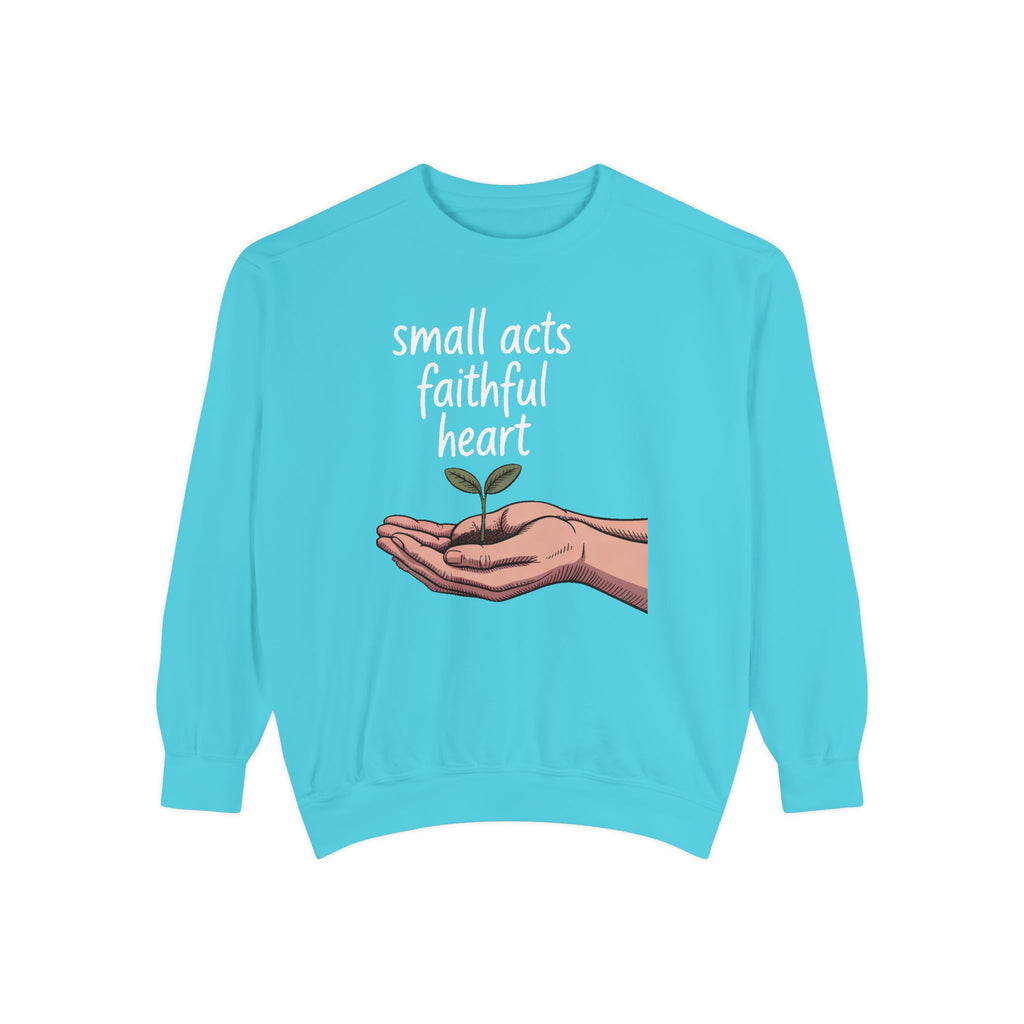 Church Volunteer Sweatshirt, Small Acts Faithful Heart Crewneck, Faith Based Gift For Volunteer, Christian Positive Message Pullover, Minis…