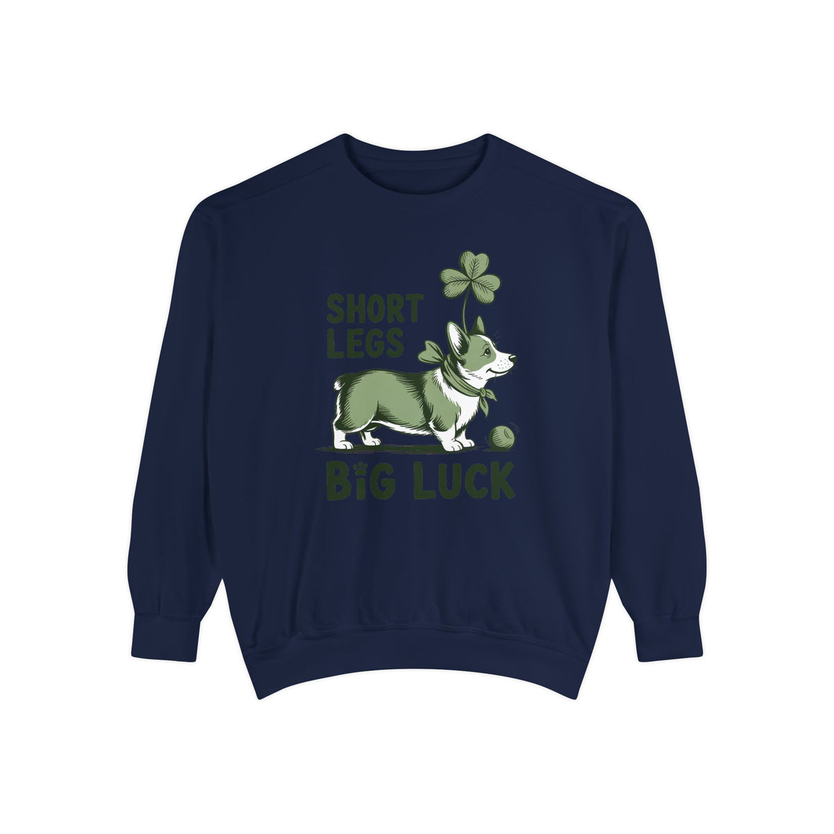Corgi Owner Sweatshirt, St Patrick's Day Gift For Corgi Mom, Short Legs Big Luck Crewneck, Funny Corgi Lover Tee, Lucky Dog Owner Sweatshirt