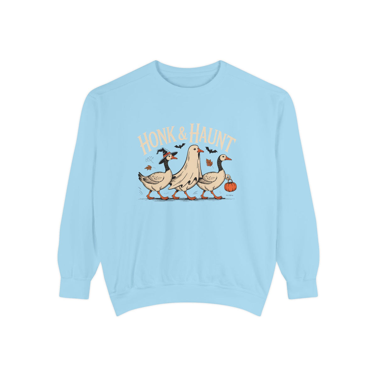 Honk & Haunt Geese Sweatshirt, Funny Halloween Goose Crewneck, Vintage Halloween Bird Sweatshirt, Spooky Season Gift