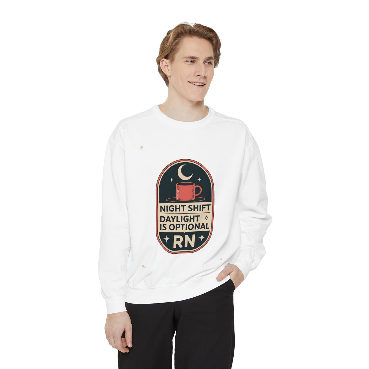 Night Shift Nurse Sweatshirt, RN Gift, Daylight Is Optional Crewneck, Funny Nurse Sweatshirt, Night Shift Nurse Gift, Role Based Nurse Humo…