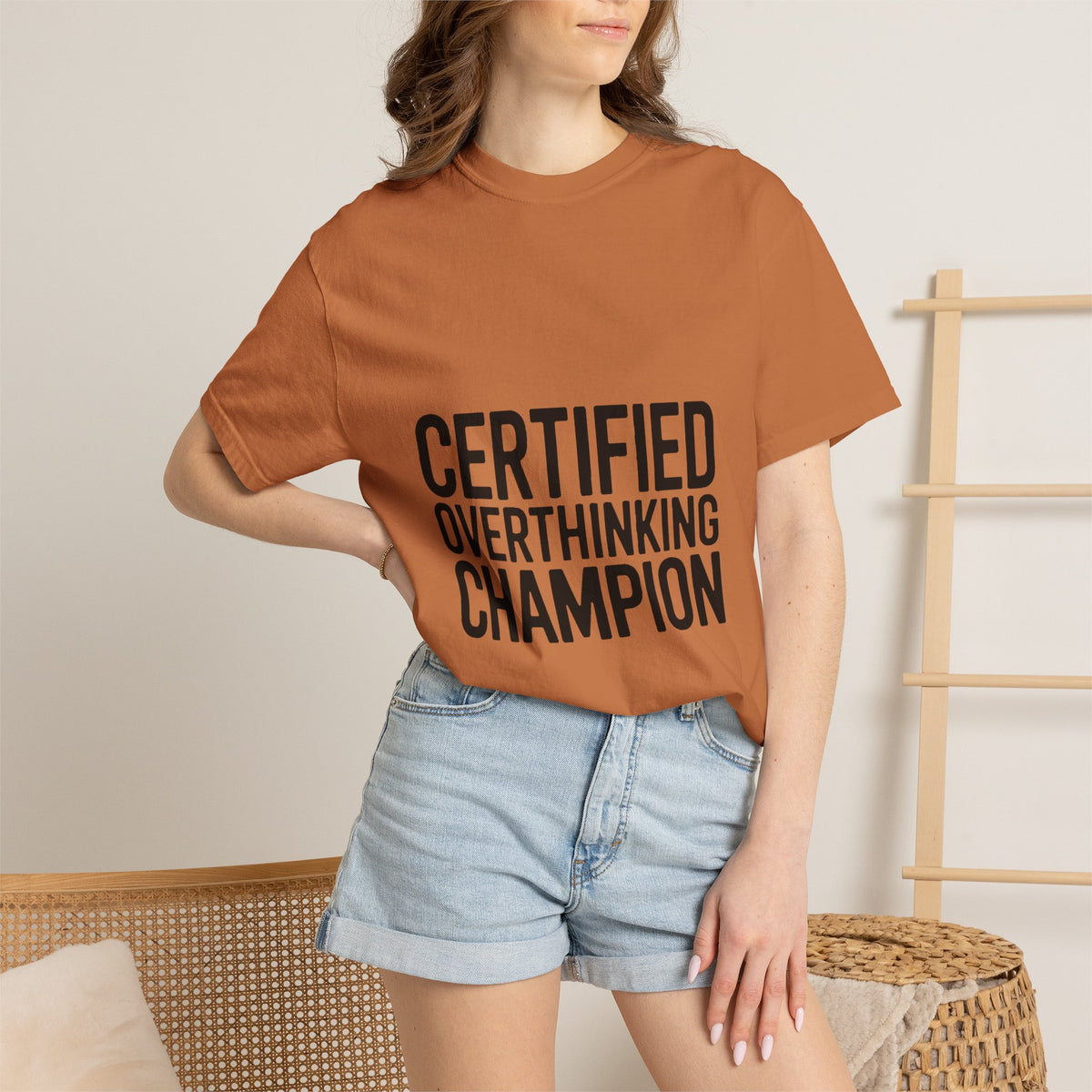 Certified Overthinking Champion Shirt, Funny Anxiety T-Shirt, Overthinker Gift, Sarcastic Quote Tee, Bold Typography Shirt