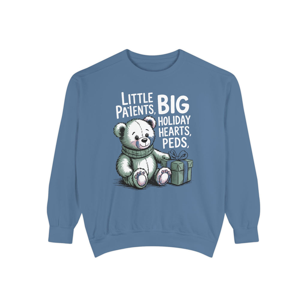 Peds Nurse Sweatshirt, Little Patients Big Holiday Hearts, Pediatric Nurse Christmas Crewneck, Christmas Gift For Peds Nurse, Nurse Crew Ho…