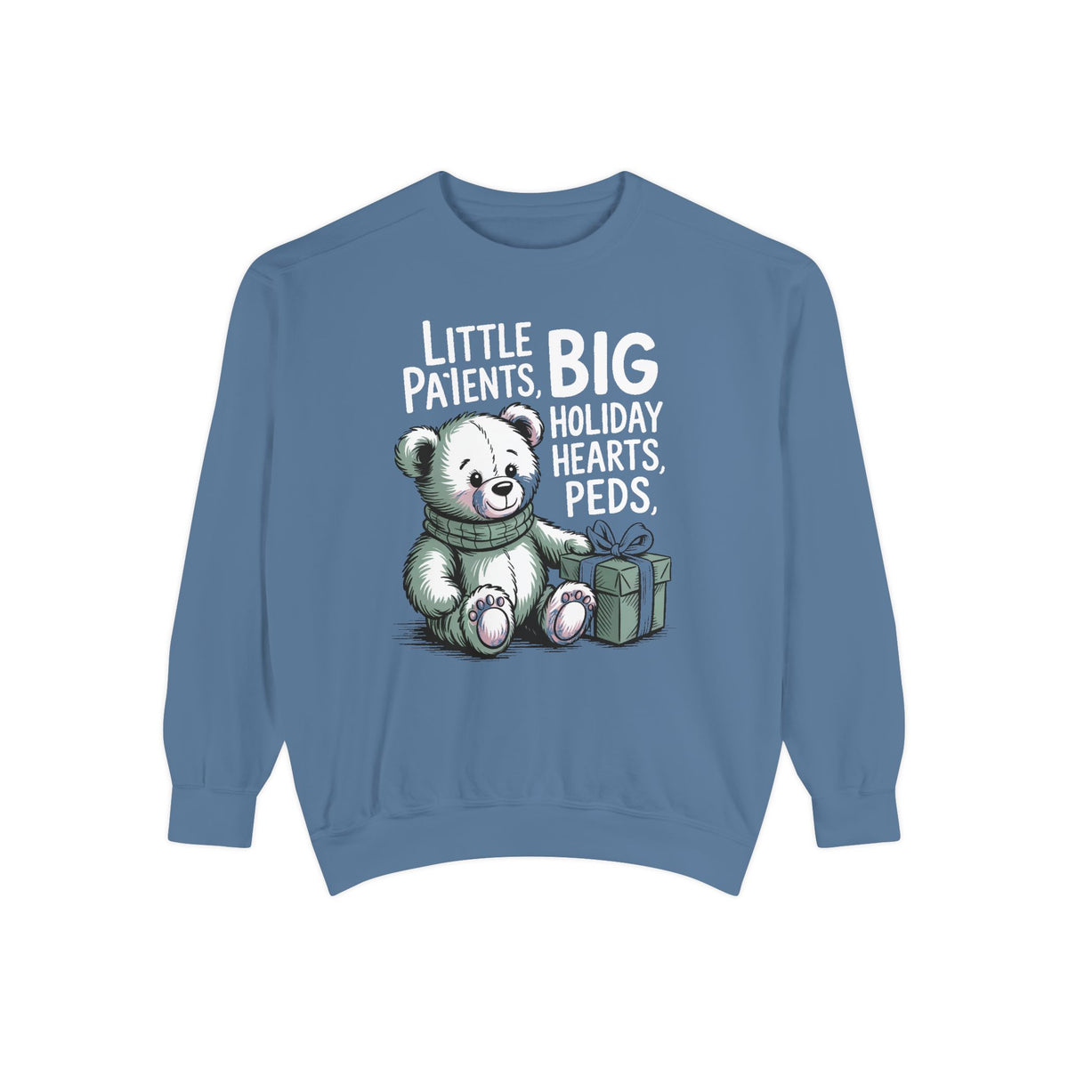 Peds Nurse Sweatshirt, Little Patients Big Holiday Hearts, Pediatric Nurse Christmas Crewneck, Christmas Gift For Peds Nurse, Nurse Crew Ho…