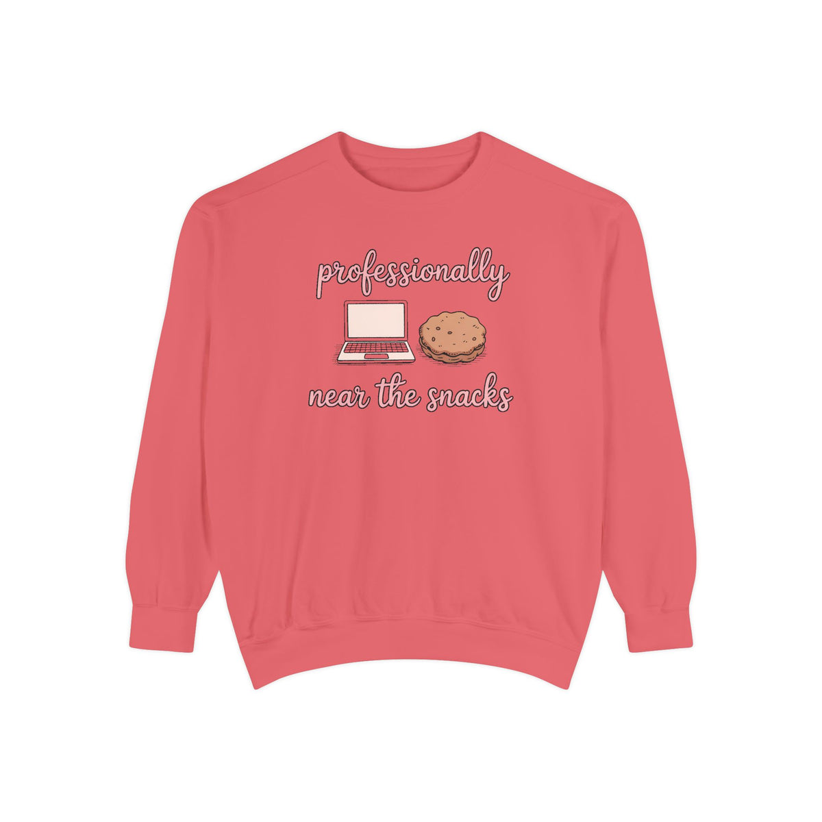 Remote Worker Sweatshirt, Professionally Near The Snacks, Funny Work From Home Gift, Sarcastic Office Crewneck, Coworker Christmas Gift, WF…