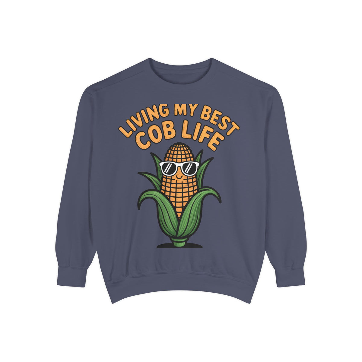 Best Cob Life Corn Sweatshirt, Funny Corn Sunglasses Crewneck, Cute Vegetable Pun Shirt, Garden Lover Gift, Embroidered Patch Style