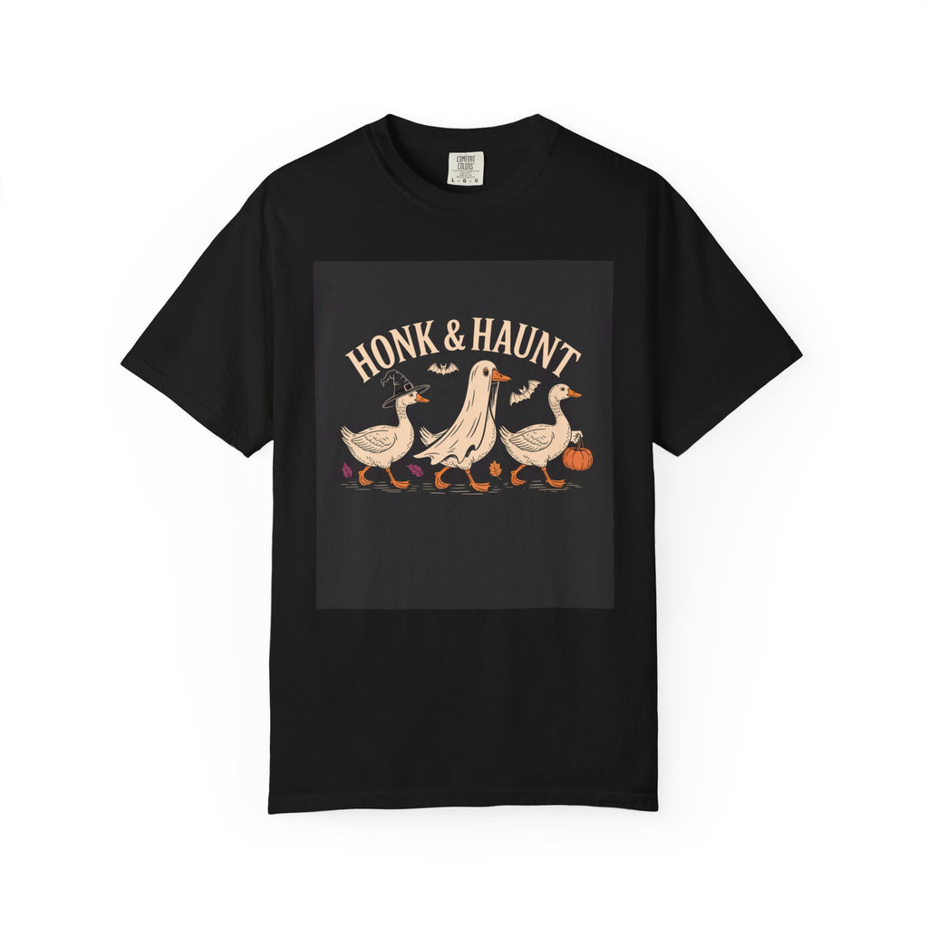 Honk & Haunt Geese Halloween Shirt, Funny Vintage Goose Halloween Tee, Witch Ghost Pumpkin Goose Gift, Spooky Season T-Shirt