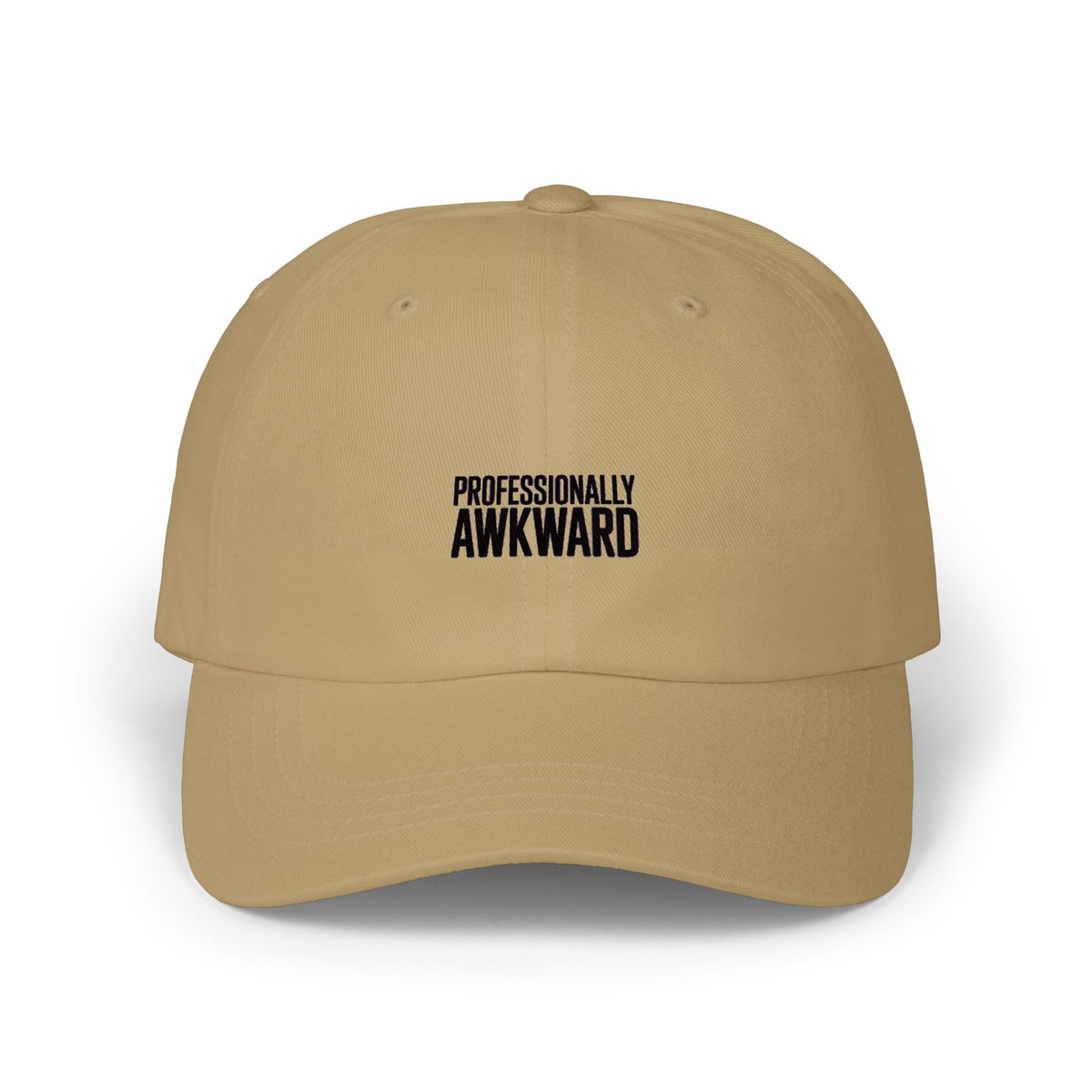 Professionally Awkward Embroidered Dad Hat, Funny Sarcastic Cap, Introvert Gift, Minimalist Bold Text Hat, Awkward Humor Baseball Cap