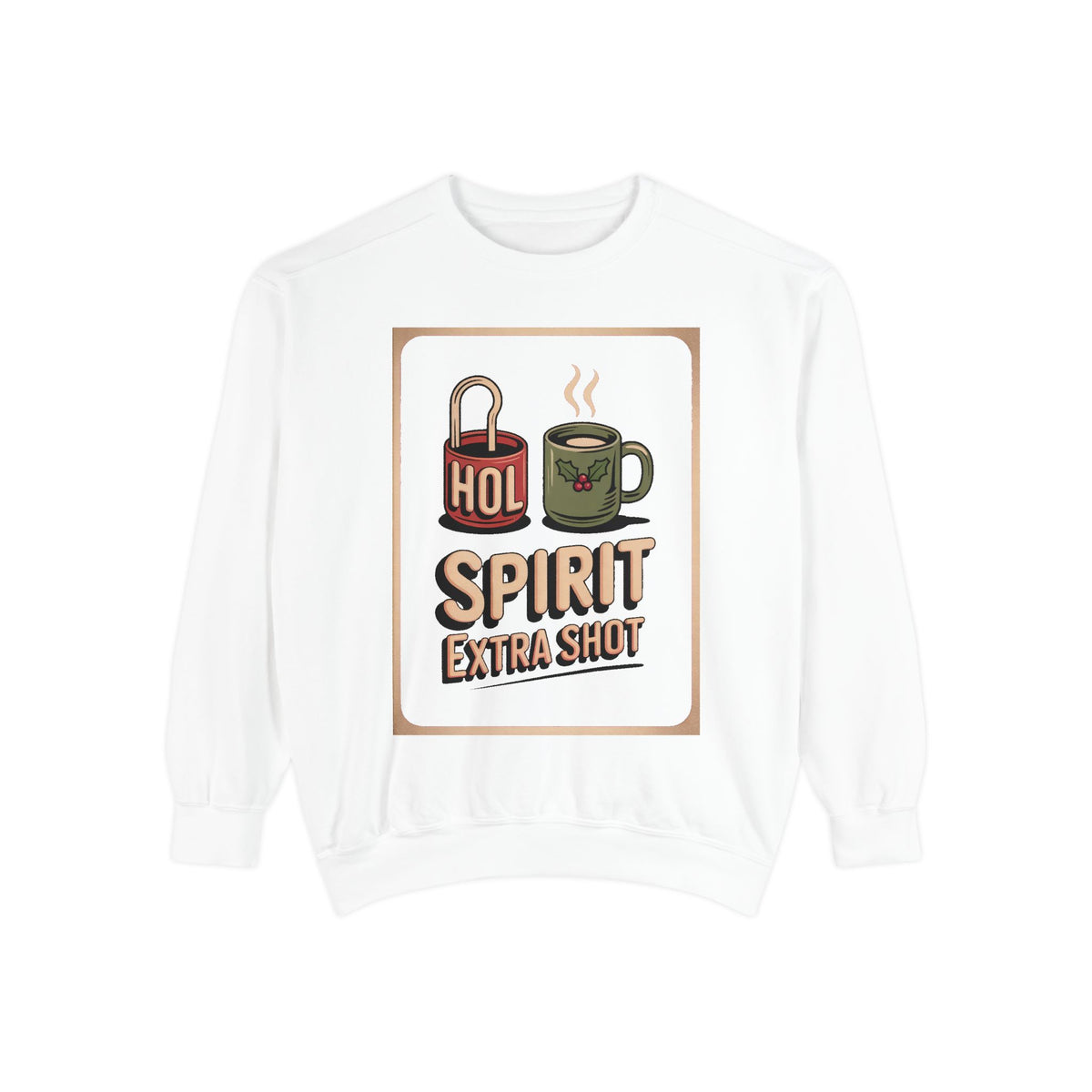 Coffee Lover Christmas Sweatshirt, Holiday Spirit Extra Shot Crewneck, Funny Christmas Coffee Gift, Retro Diner Lettering Sweatshirt, Coffe…