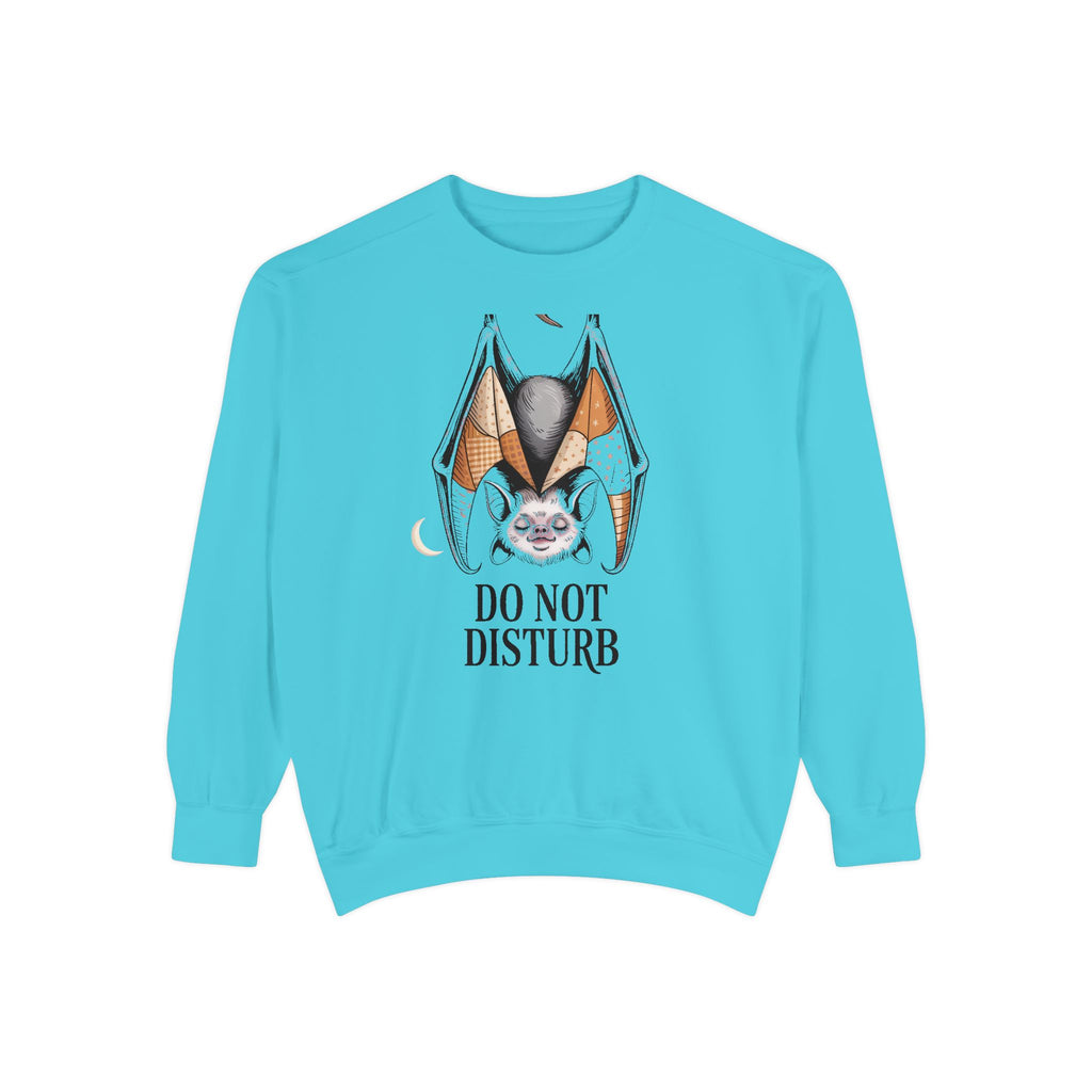 Do Not Disturb Bat Sweatshirt, Halloween Crewneck, Cute Sleepy Bat Embroidered Sweatshirt, Spooky Season Gift