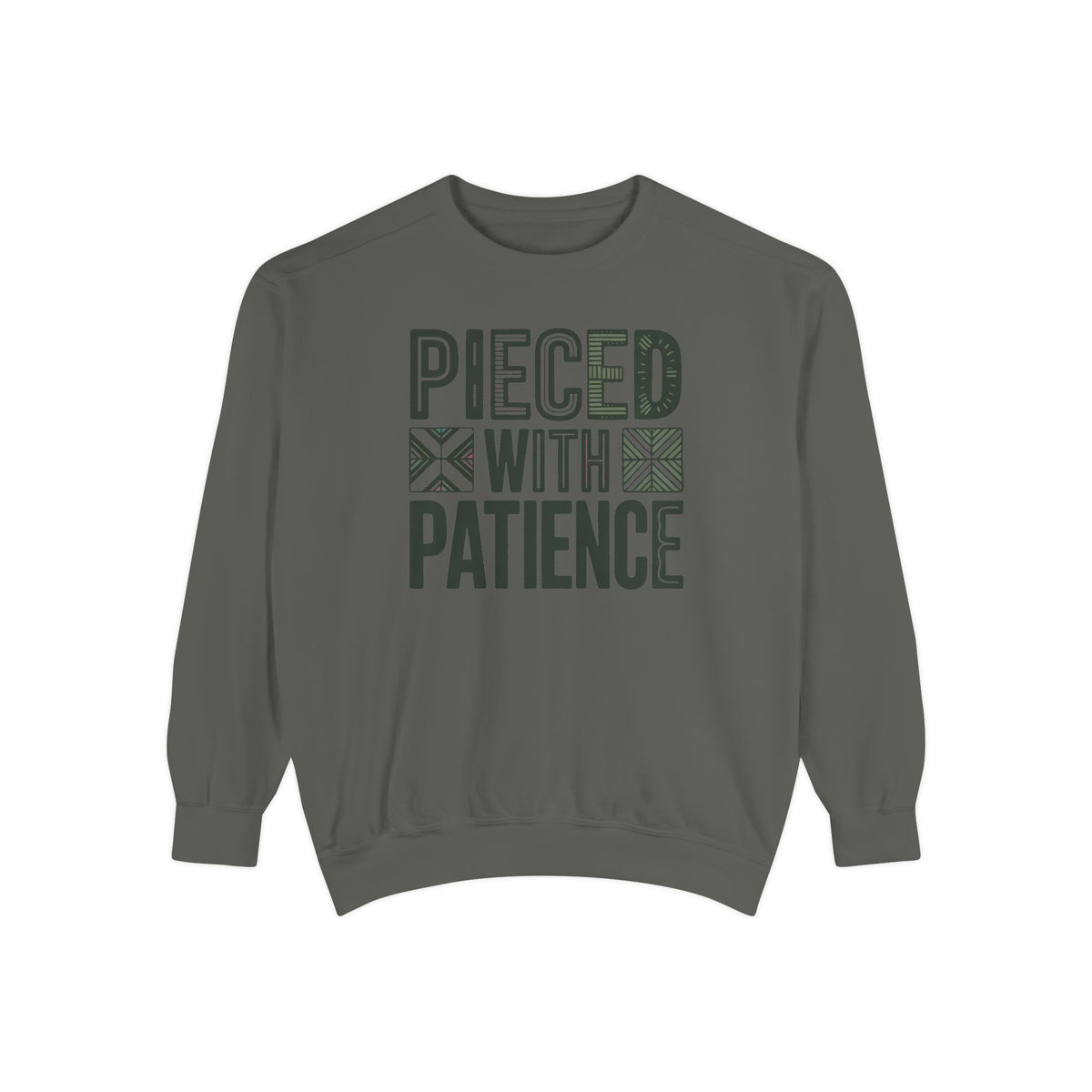 Quilting Sweatshirt, Pieced With Patience Crewneck, Gift For Quilter, Quilting Hobby Sweatshirt, Patchwork Lover Gift, Quilt Block Crewneck