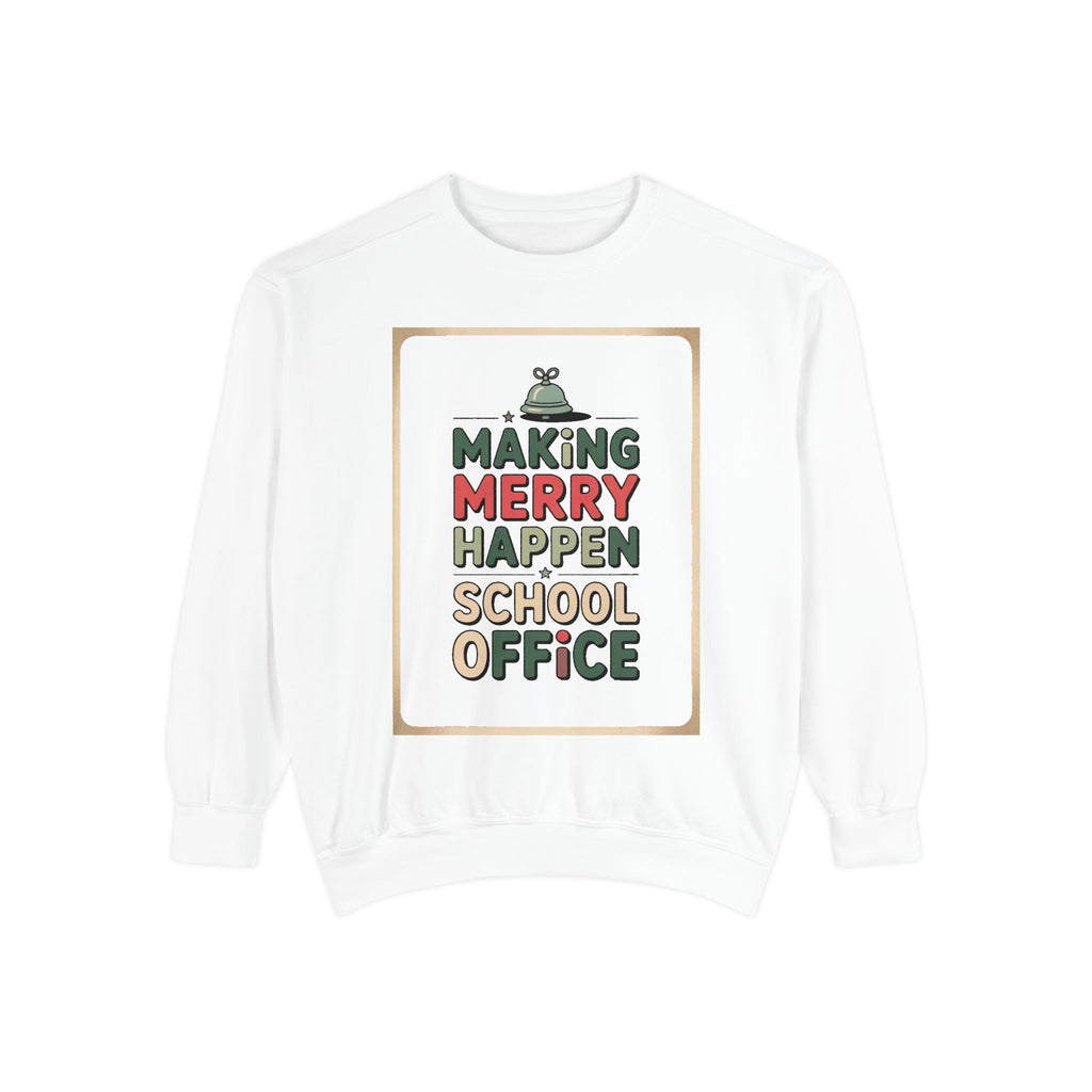 School Office Sweatshirt, Making Merry Happen Christmas Crew, School Office Staff Gift, Christmas Profession Crewneck, Office Team Holiday…