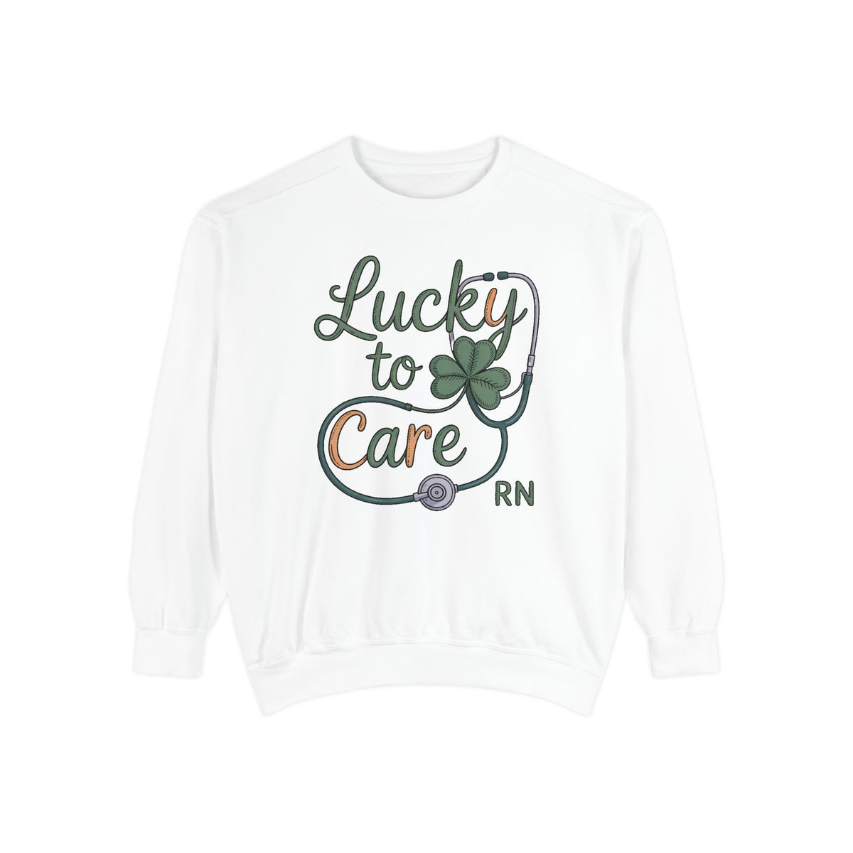 RN Nurse Sweatshirt, St Patrick's Day Gift For Nurse, Lucky To Care Crewneck, Nurse St Patricks Day Shirt, Shamrock Nurse Gift, RN Tee