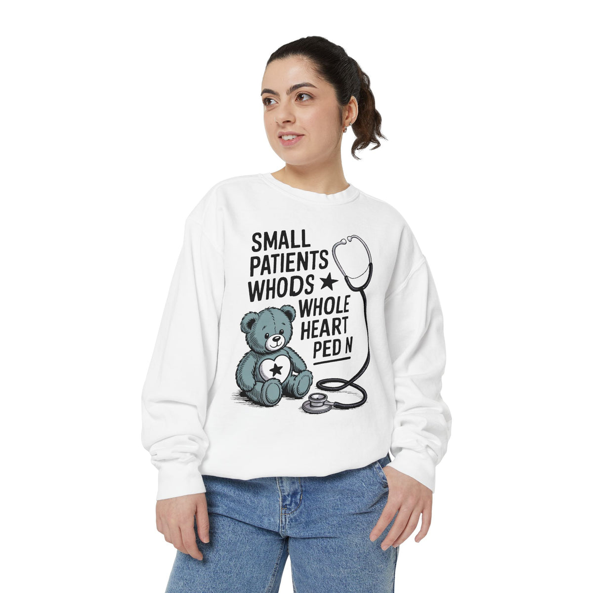 Peds RN Sweatshirt, Pediatric Nurse Gift, Small Patients Whole Heart Crewneck, Nurse Retirement Gift, Pediatric Nurse Appreciation Sweatshi…