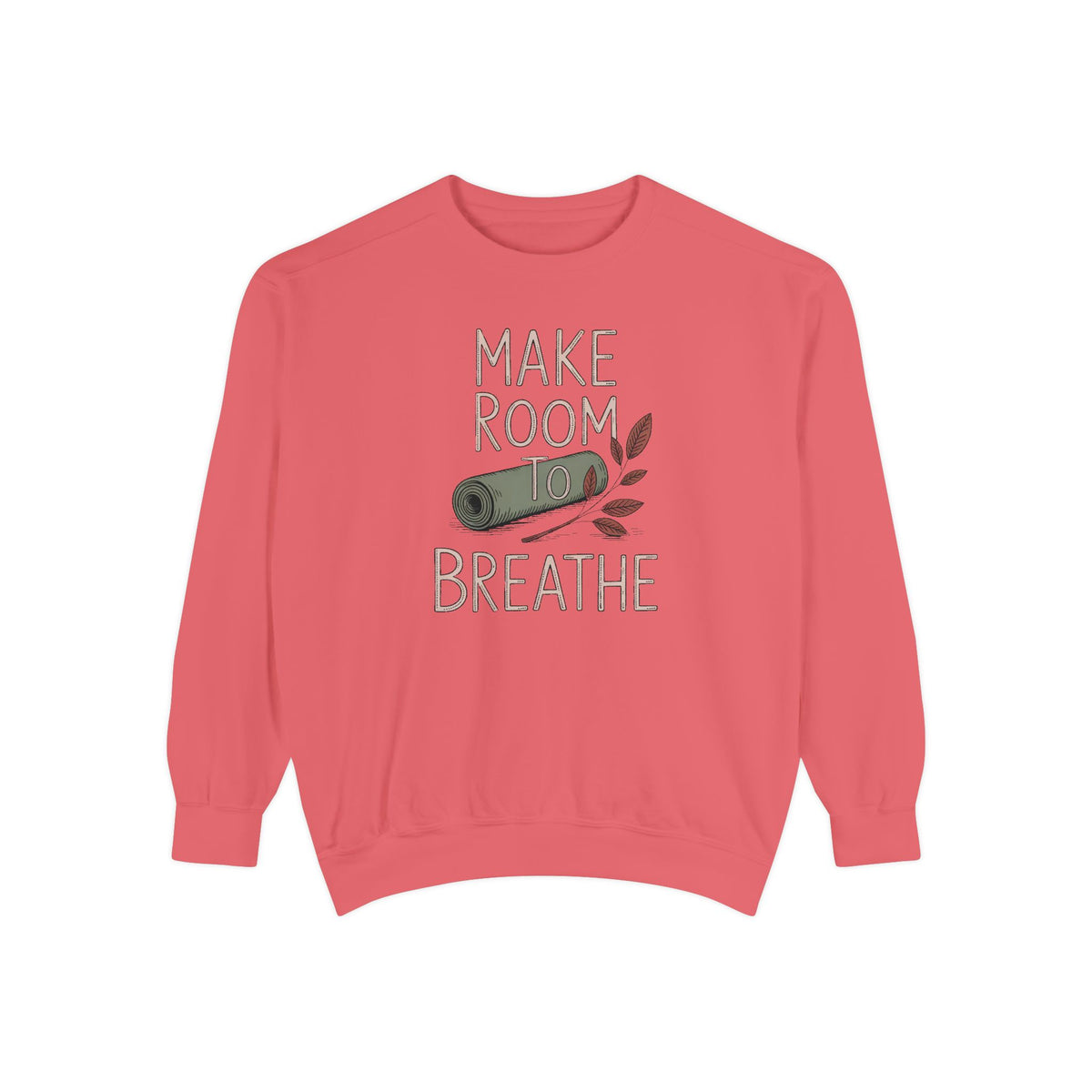 Yoga Lover Sweatshirt, Make Room To Breathe Crewneck, Yoga Hobby Gift, Embroidered Yoga Sweatshirt, Mindfulness Gift For Her, Yogi Pullover