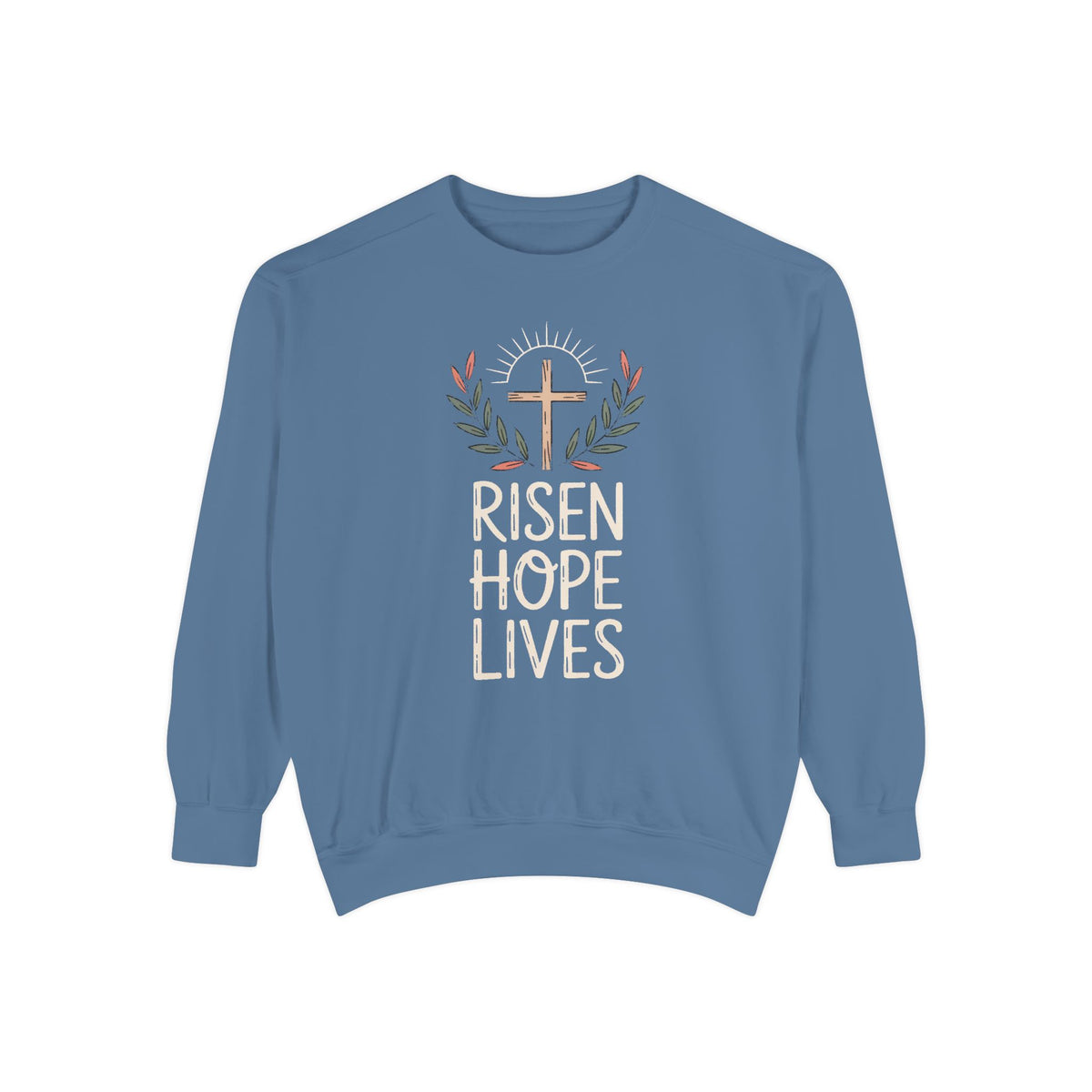 Christian Easter Sweatshirt, Risen Hope Lives Crewneck, He Is Risen Gift, Religious Easter Crewneck, Faith Based Easter Gift, Cross Sweatsh…