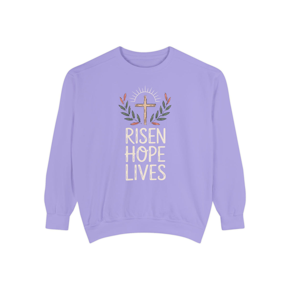 Christian Easter Sweatshirt, Risen Hope Lives Crewneck, He Is Risen Gift, Religious Easter Crewneck, Faith Based Easter Gift, Cross Sweatsh…