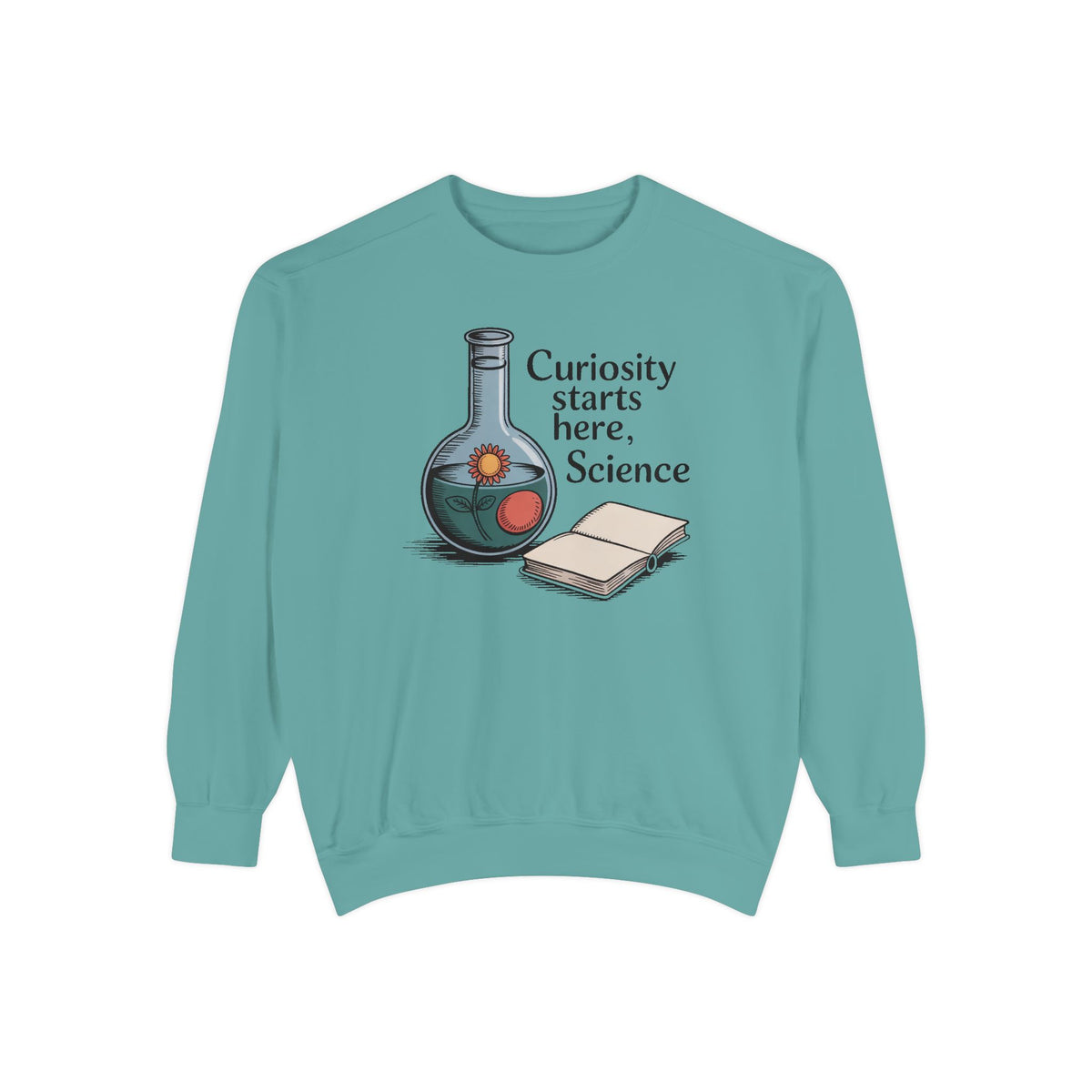 Science Teacher Sweatshirt, Back to School Gift For Science Teacher, Curiosity Starts Here Crewneck, Vintage Lab Flask Tee, Science Teacher…