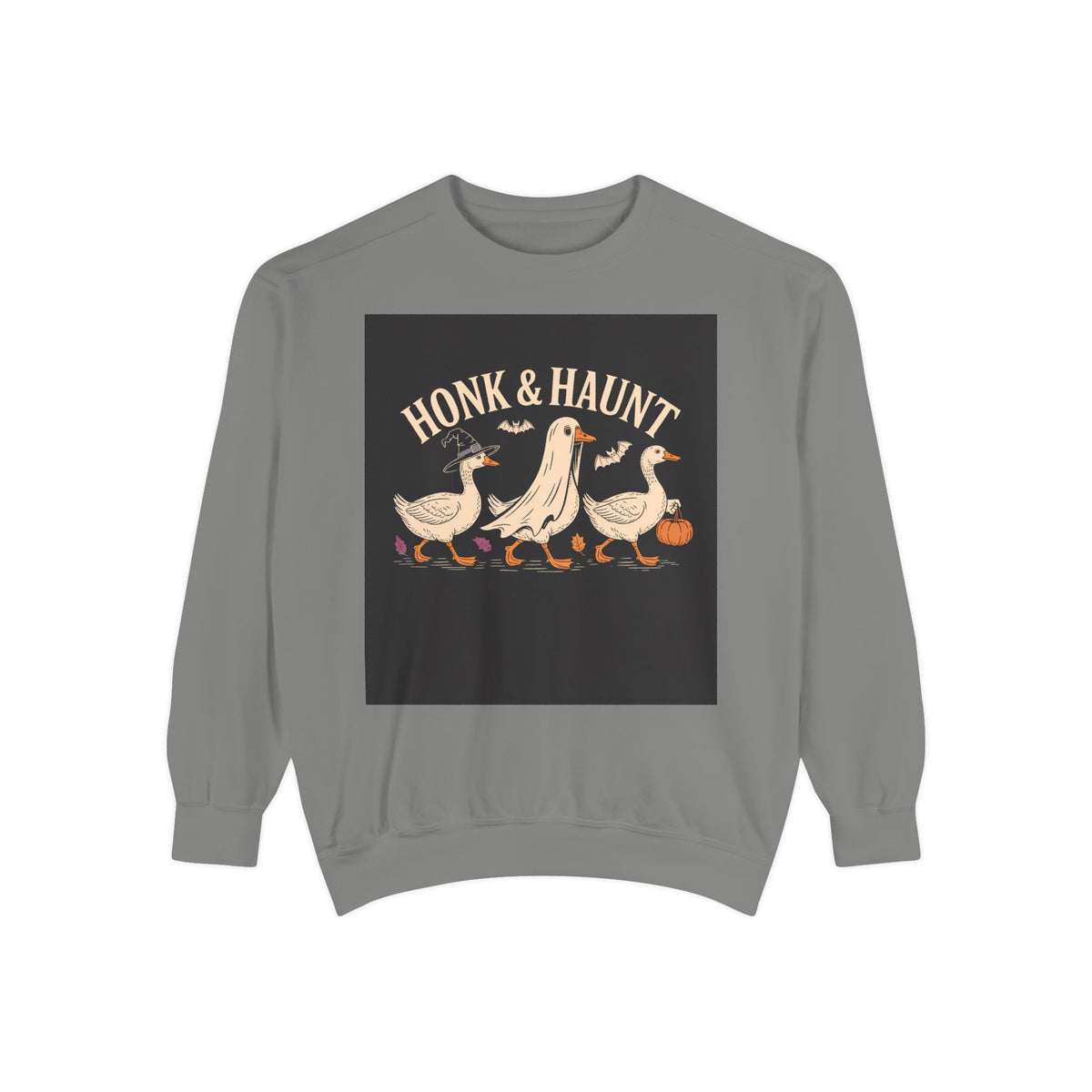 Honk & Haunt Geese Sweatshirt, Funny Halloween Goose Crewneck, Vintage Spooky Season Sweatshirt, Bird Lover Halloween Gift