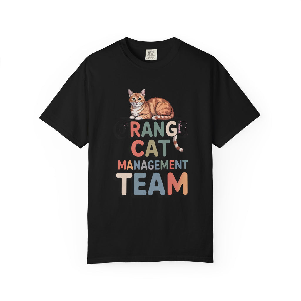 Orange Cat Mom Shirt, Orange Cat Management Team Tee, Funny Family Roles Gift, Cat Lover T-Shirt, Retro Orange Tabby Shirt, Gift For Cat Mom