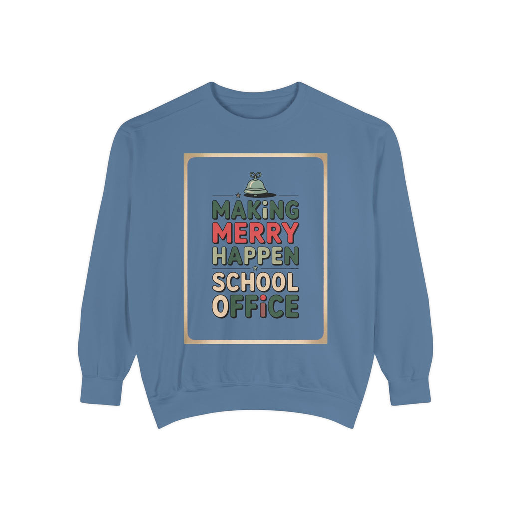 School Office Sweatshirt, Making Merry Happen Christmas Crew, School Office Staff Gift, Christmas Profession Crewneck, Office Team Holiday…