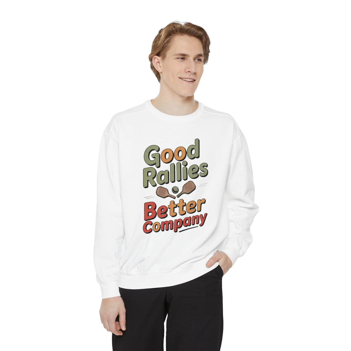 Pickleball Sweatshirt, Good Rallies Better Company, Pickleball Lover Gift, Hobby Gift For Pickleball Player, Retro Pickleball Crewneck, Pic…