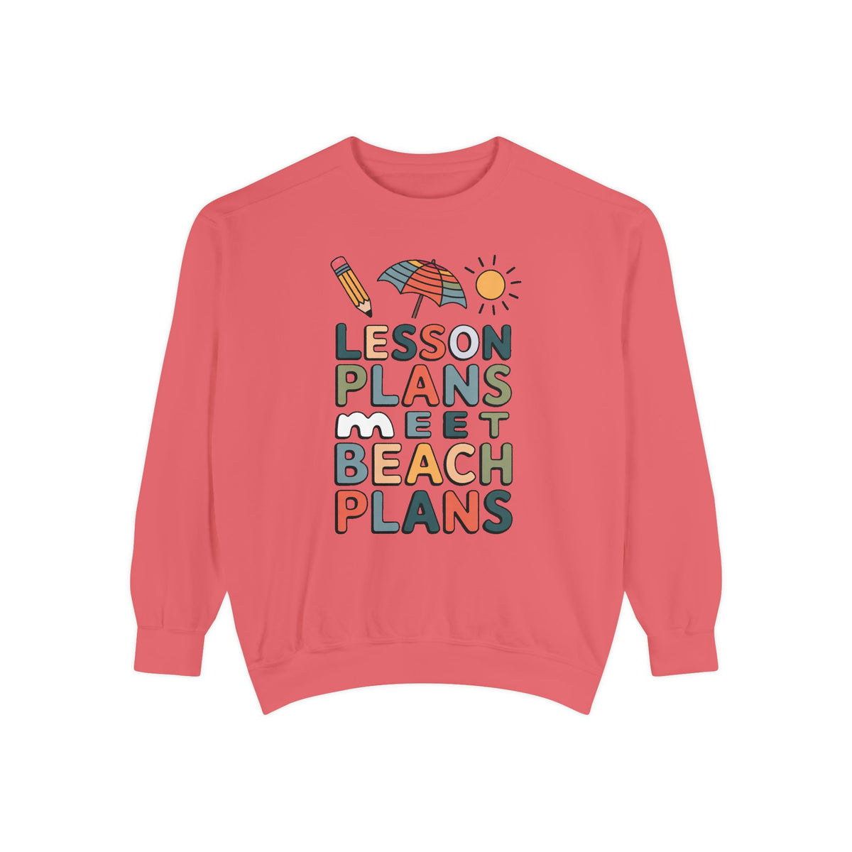 Teacher Sweatshirt, Lesson Plans Meet Beach Plans, End of School Year Gift For Teacher, Summer Break Crewneck, Last Day of School Gift, Tea…