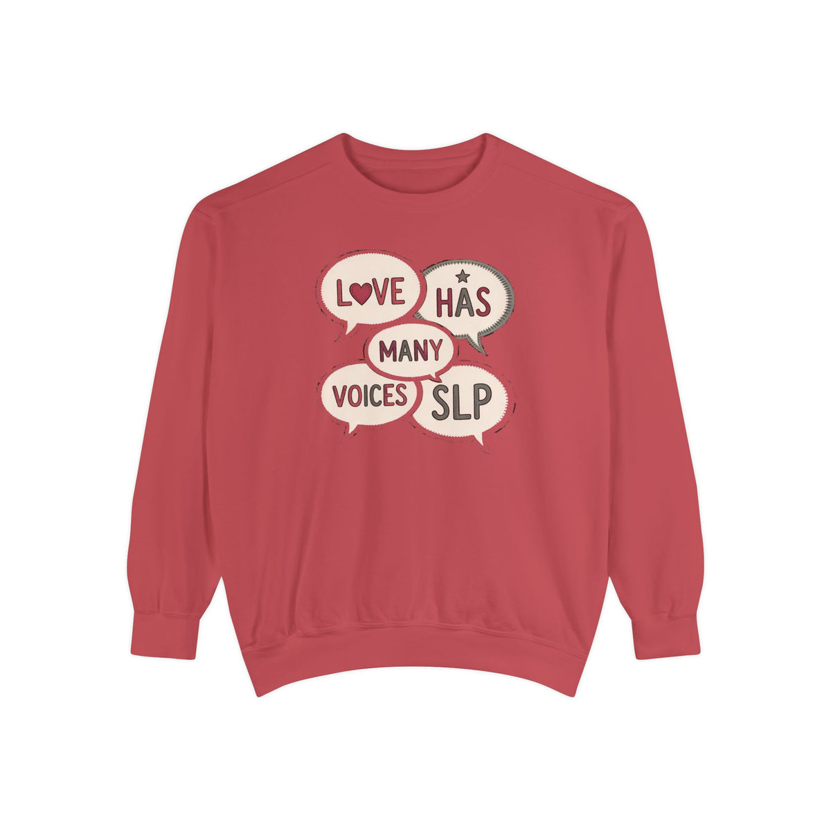 SLP Sweatshirt, Valentine's Day Gift For Speech Language Pathologist, Love Has Many Voices Crewneck, Speech Therapist Valentine Gift, SLP A…