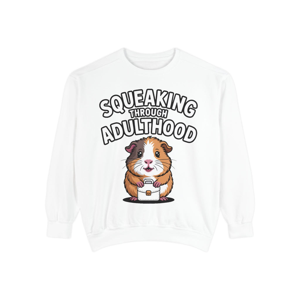 Guinea Pig Squeaking Through Adulthood Sweatshirt, Funny Guinea Pig Crewneck, Cute Adulting Sweatshirt, Guinea Pig Lover Gift