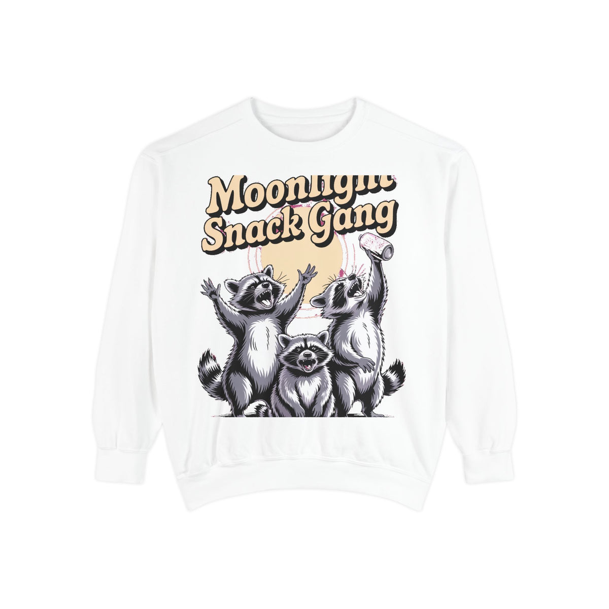 Retro Raccoon Sweatshirt, Moonlight Snack Gang Crewneck, Vintage 90s Raccoon Graphic Pullover, Funny Trash Panda Gift