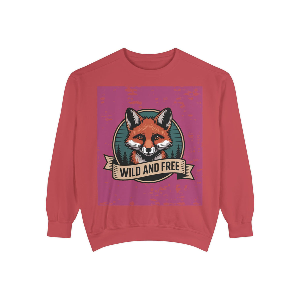 Retro Fox Badge Sweatshirt, Vintage Wildlife Crewneck, Wild and Free Outdoor Sweatshirt, Fox Lover Gift