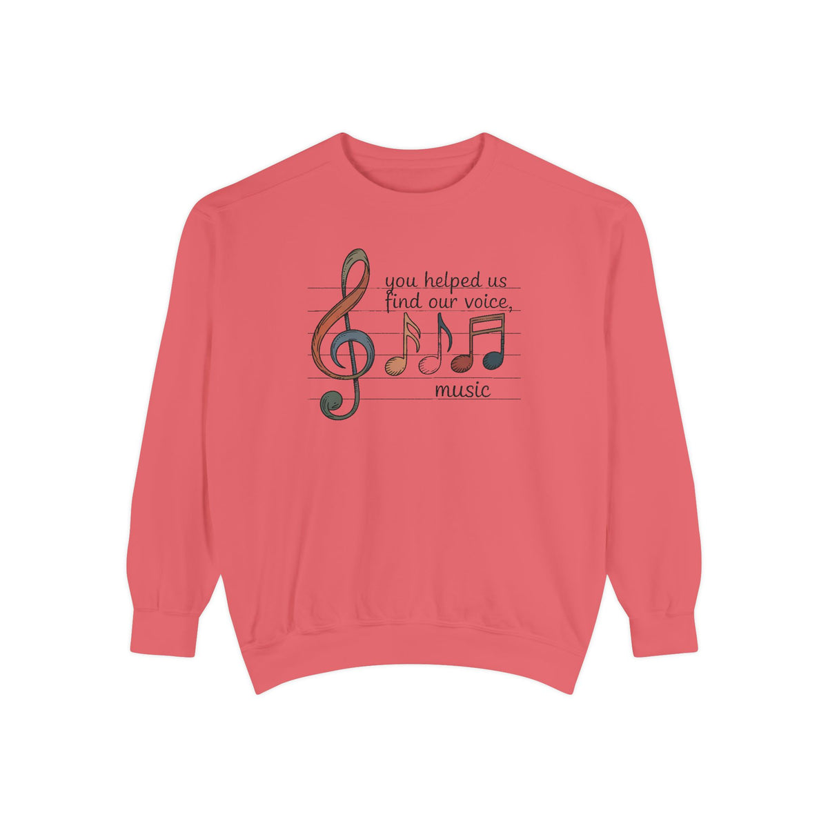 Music Teacher Sweatshirt, You Helped Us Find Our Voice, Teacher Appreciation Gift, Choir Teacher Crewneck, Band Director Gift, Music Teache…