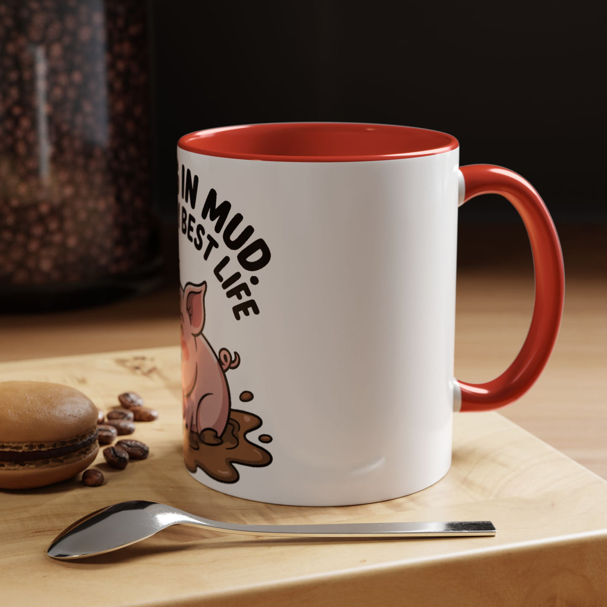 Living My Best Life Pig Mug, Funny Pig Coffee Mug, Rolling In Mud Cute Pig Gift, Farm Animal Lover Mug, Cute Pig Lover Present