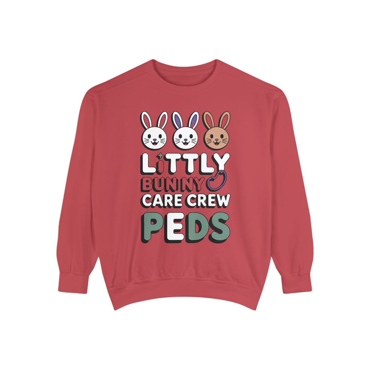 Pediatric Nurse Sweatshirt, Little Bunny Care Crew, Easter Gift For Peds Nurse, Cute Bunny Nurse Shirt, Easter Nurse Appreciation Sweatshir…
