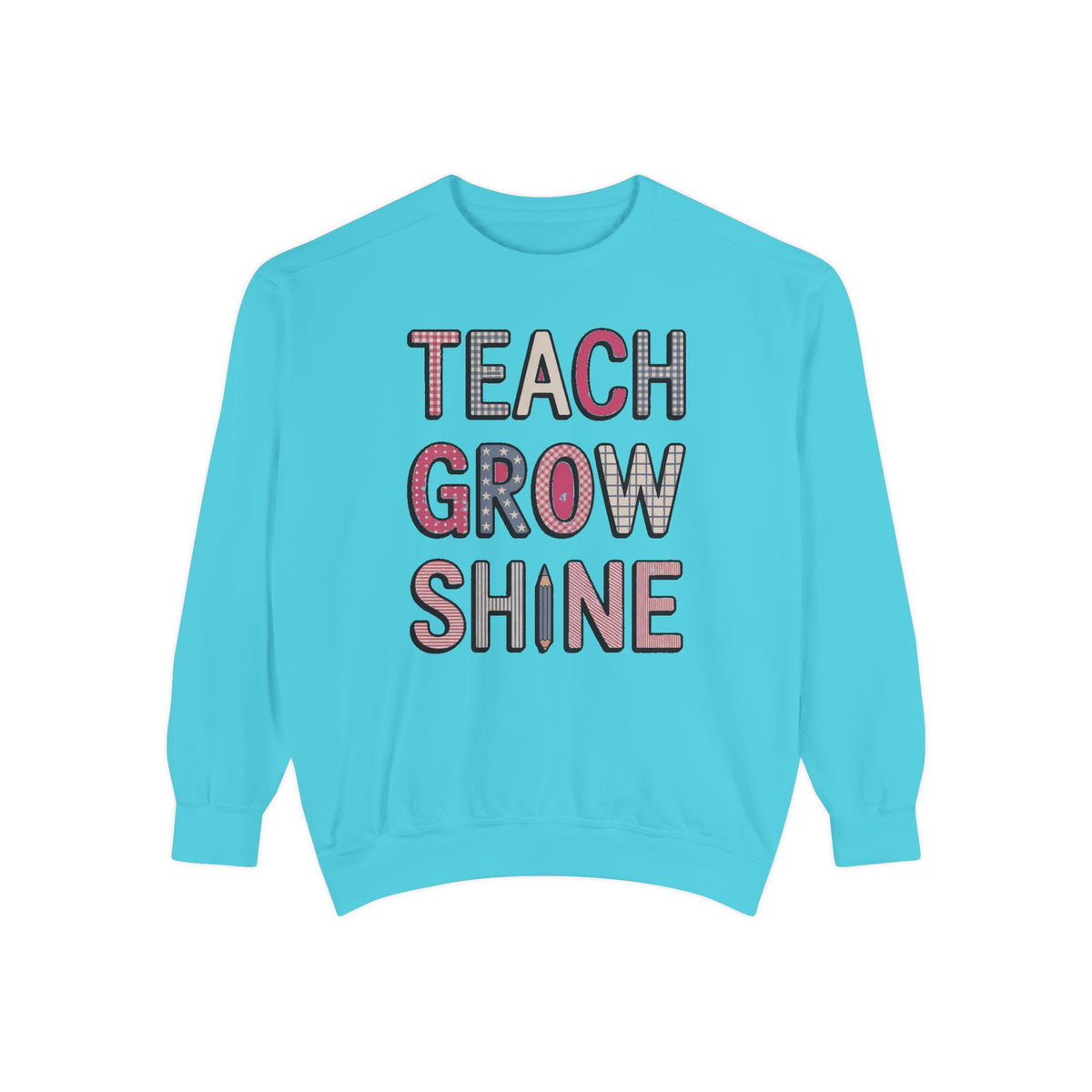 Teacher Sweatshirt, Fourth of July Gift For Teacher, Teach Grow Shine Crewneck, Patriotic Teacher Shirt, 4th of July Teacher Appreciation G…