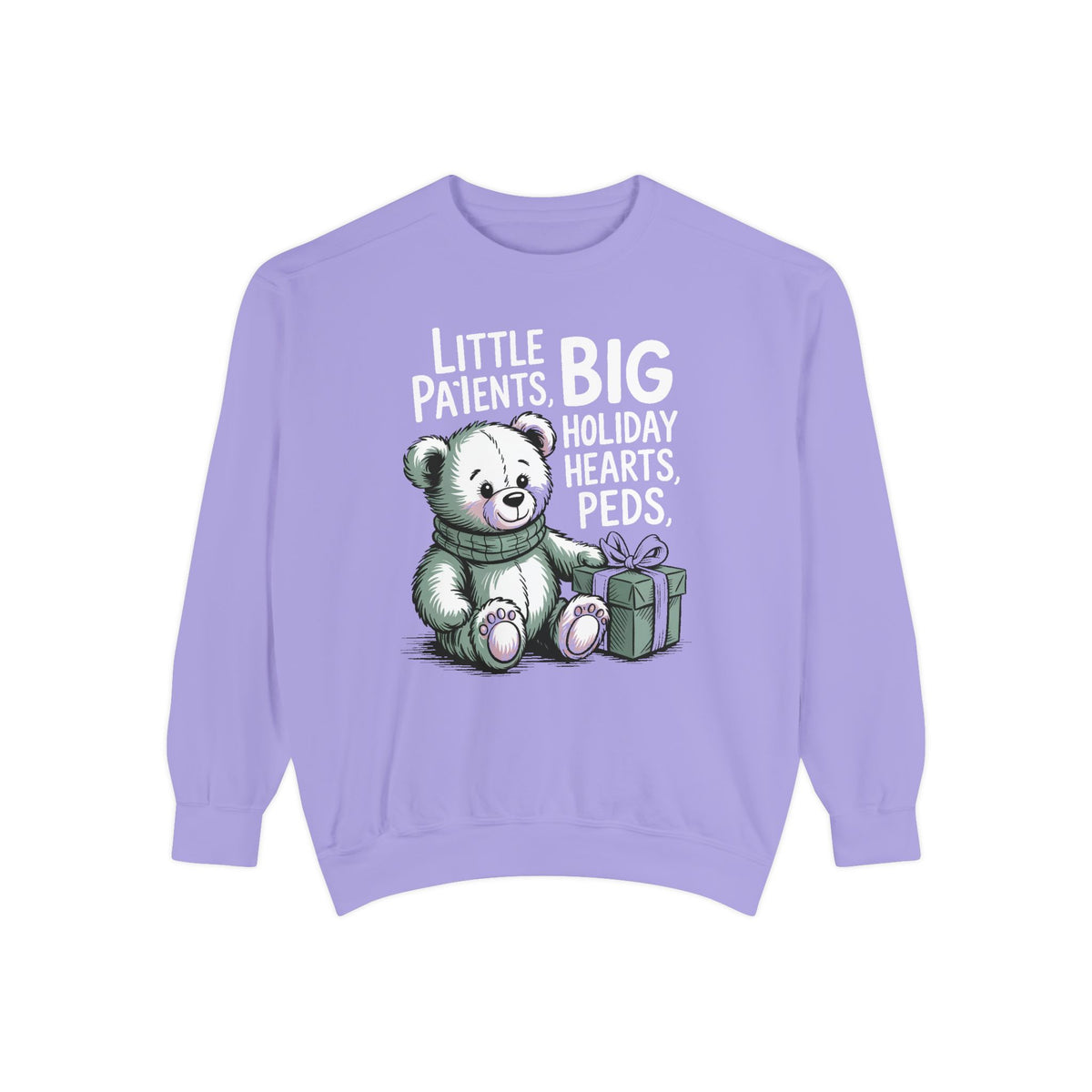 Peds Nurse Sweatshirt, Little Patients Big Holiday Hearts, Pediatric Nurse Christmas Crewneck, Christmas Gift For Peds Nurse, Nurse Crew Ho…