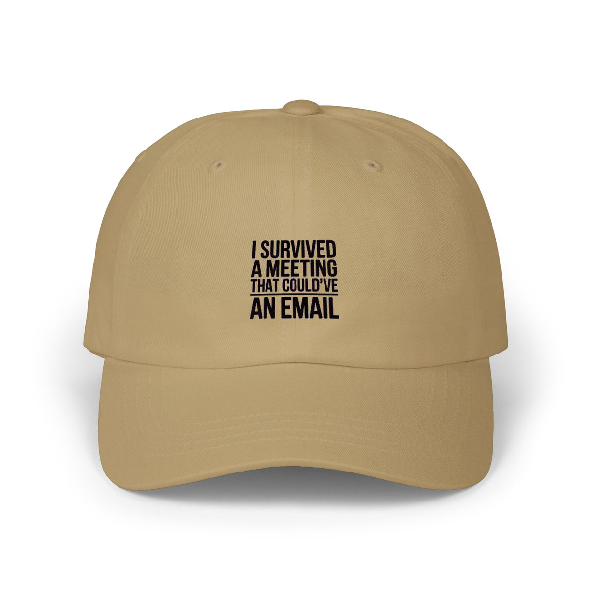 I Survived A Meeting That Could've Been An Email Cap, Funny Office Dad Hat, Sarcastic Coworker Gift, Corporate Humor Embroidered Hat