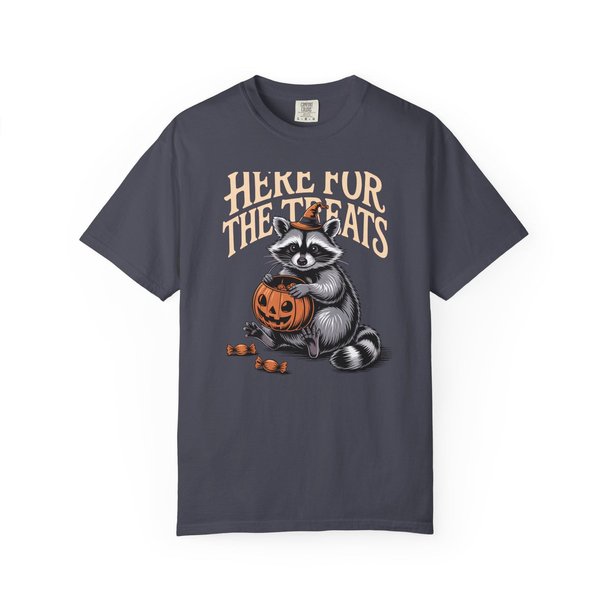 Here For The Treats Raccoon Shirt, Funny Halloween T-Shirt, Vintage Trick Or Treat Tee, Spooky Season Raccoon Gift
