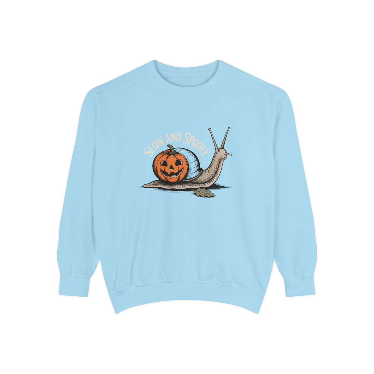 Slow And Spooky Snail Sweatshirt, Halloween Garden Snail Crewneck, Pumpkin Shell Vintage Engraving Tee, Spooky Season Gift