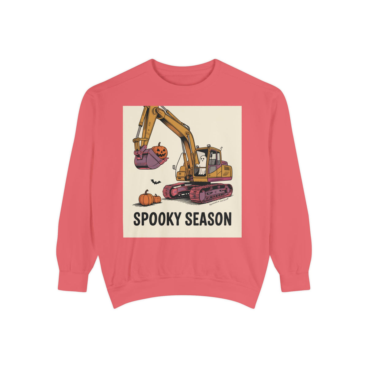 Digging The Spooky Season Excavator Sweatshirt, Funny Halloween Crewneck, Construction Ghost Pumpkin Shirt, Halloween Gift for Him