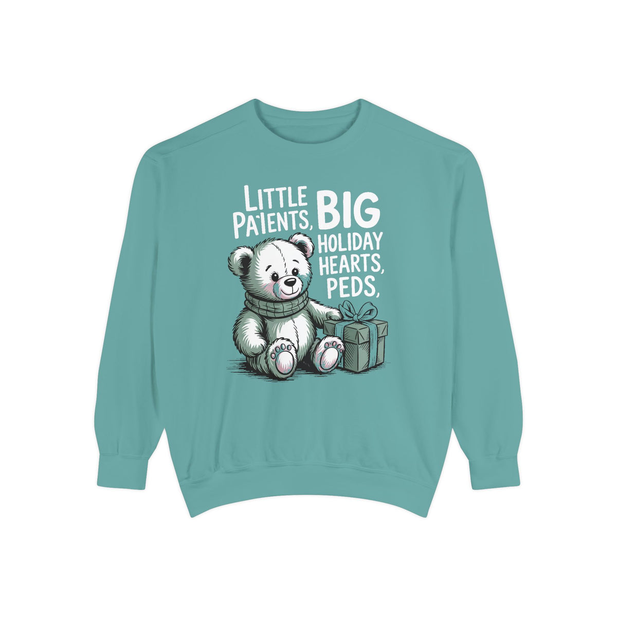 Peds Nurse Sweatshirt, Little Patients Big Holiday Hearts, Pediatric Nurse Christmas Crewneck, Christmas Gift For Peds Nurse, Nurse Crew Ho…