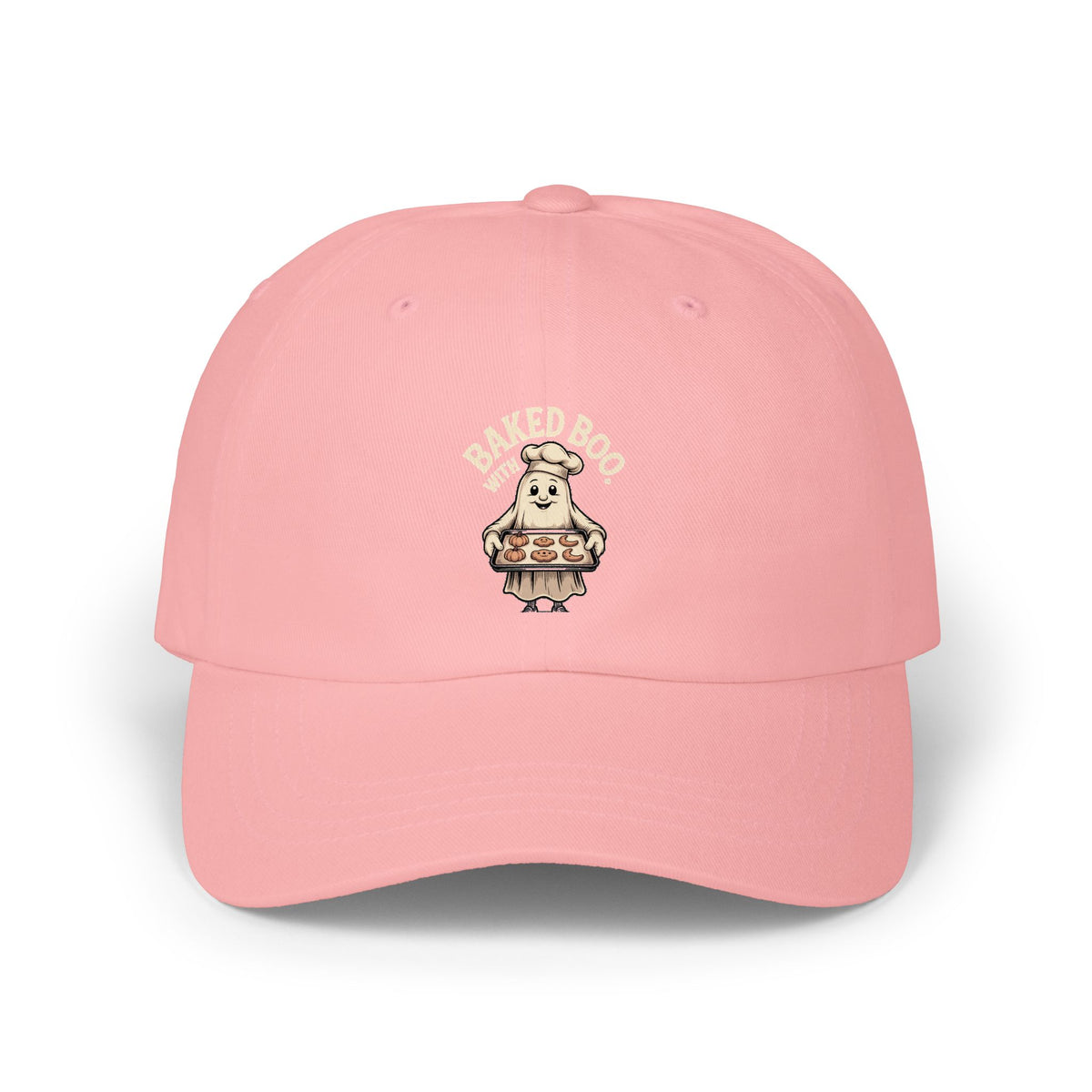 Baked With Boo Ghost Dad Hat, Funny Halloween Baking Cap, Cute Ghost Cookies Embroidered Hat, Fall Bakery Gift