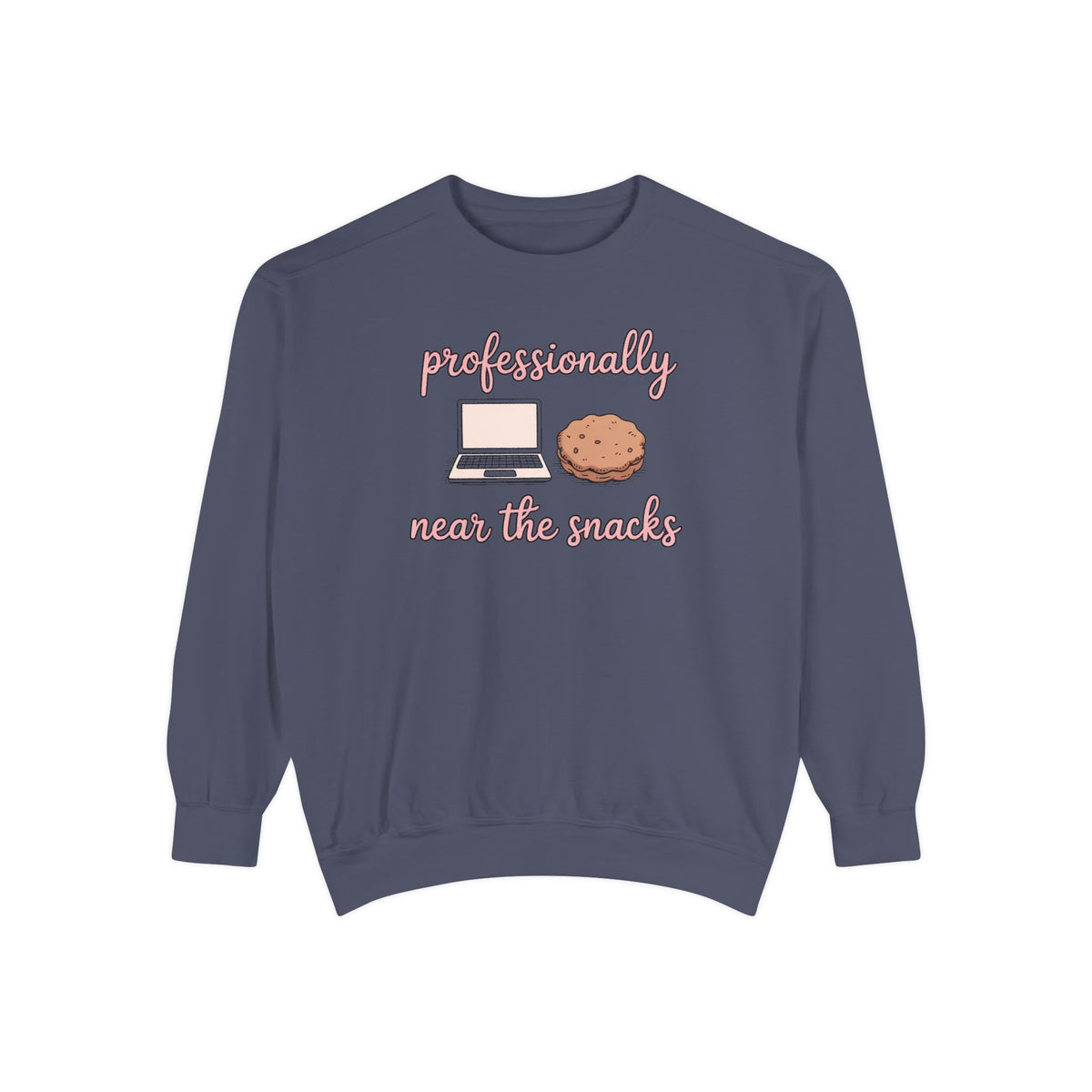 Remote Worker Sweatshirt, Professionally Near The Snacks, Funny Work From Home Gift, Sarcastic Office Crewneck, Coworker Christmas Gift, WF…
