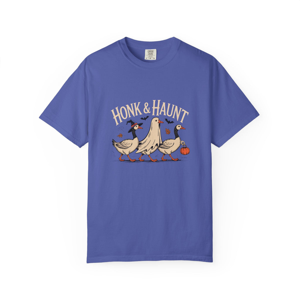 Honk & Haunt Geese Halloween Shirt, Funny Goose Halloween Tee, Vintage Spooky Season T-Shirt, Witch Ghost Goose Gift