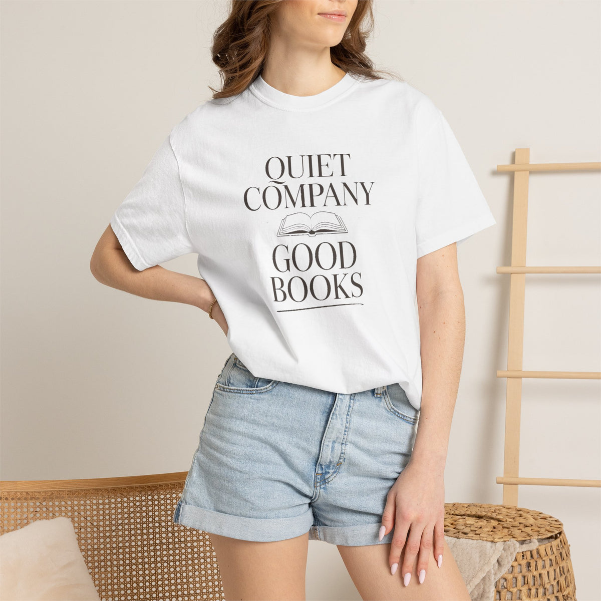 Introvert Reader Shirt, Quiet Company Good Books Tee, Bookish Gift For Introverts, Reading Hobby Shirt, Book Lover Gift, Minimalist Book Tee