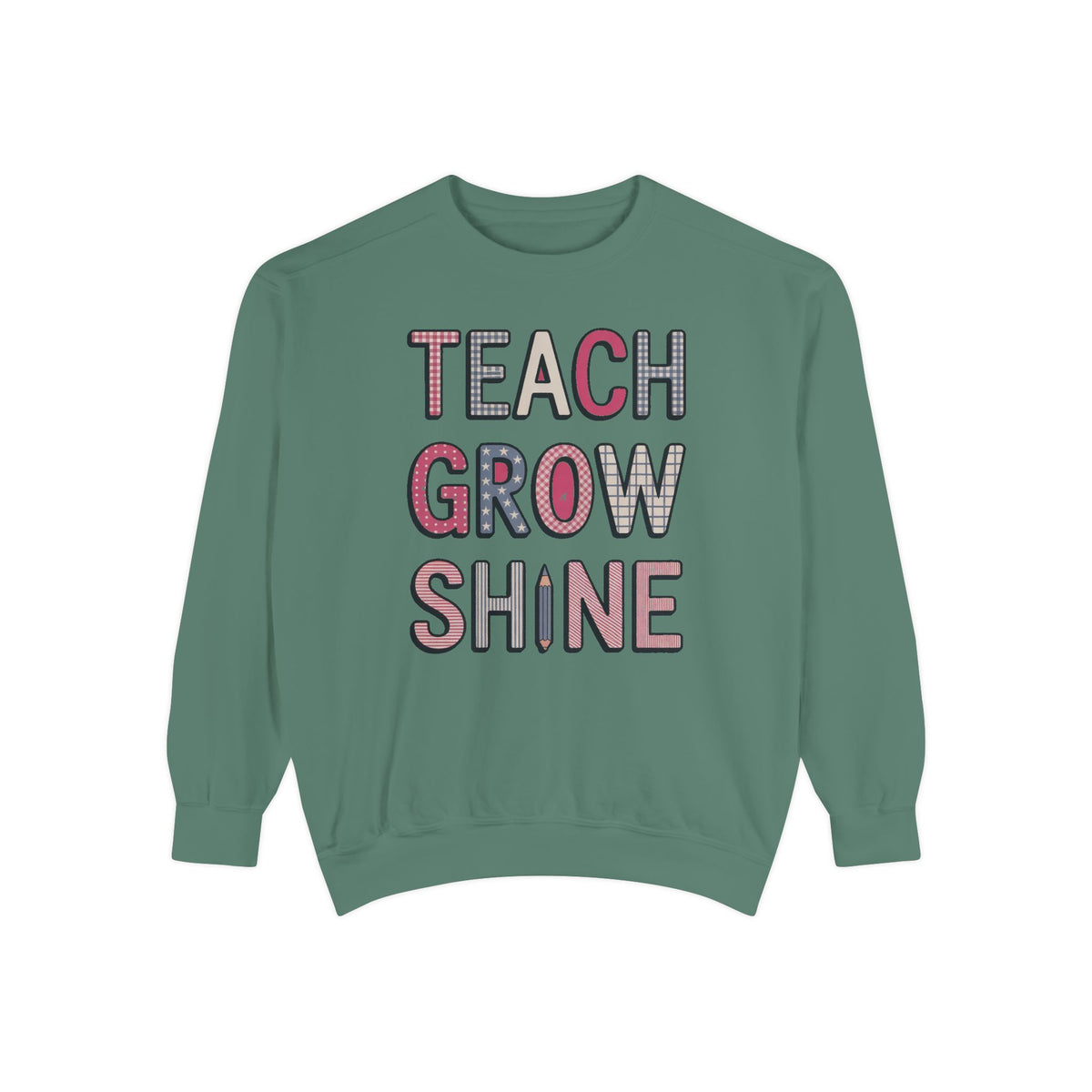 Teacher Sweatshirt, Fourth of July Gift For Teacher, Teach Grow Shine Crewneck, Patriotic Teacher Shirt, 4th of July Teacher Appreciation G…
