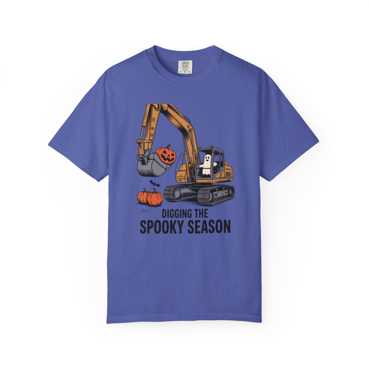Digging The Spooky Season Excavator Shirt, Funny Halloween Construction Tee, Ghost Pumpkin Halloween T-Shirt, Excavator Lover Gift