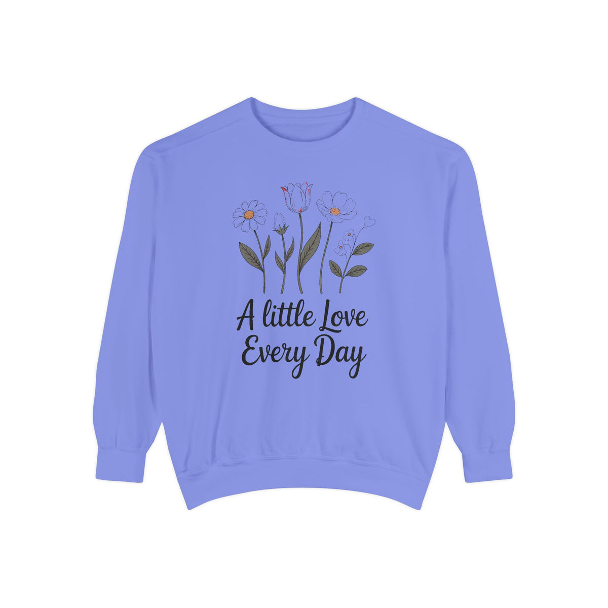 Mom Valentine's Sweatshirt, A Little Love Every Day, Floral Valentine Gift For Sister Friend, Embroidered Crewneck Sweatshirt